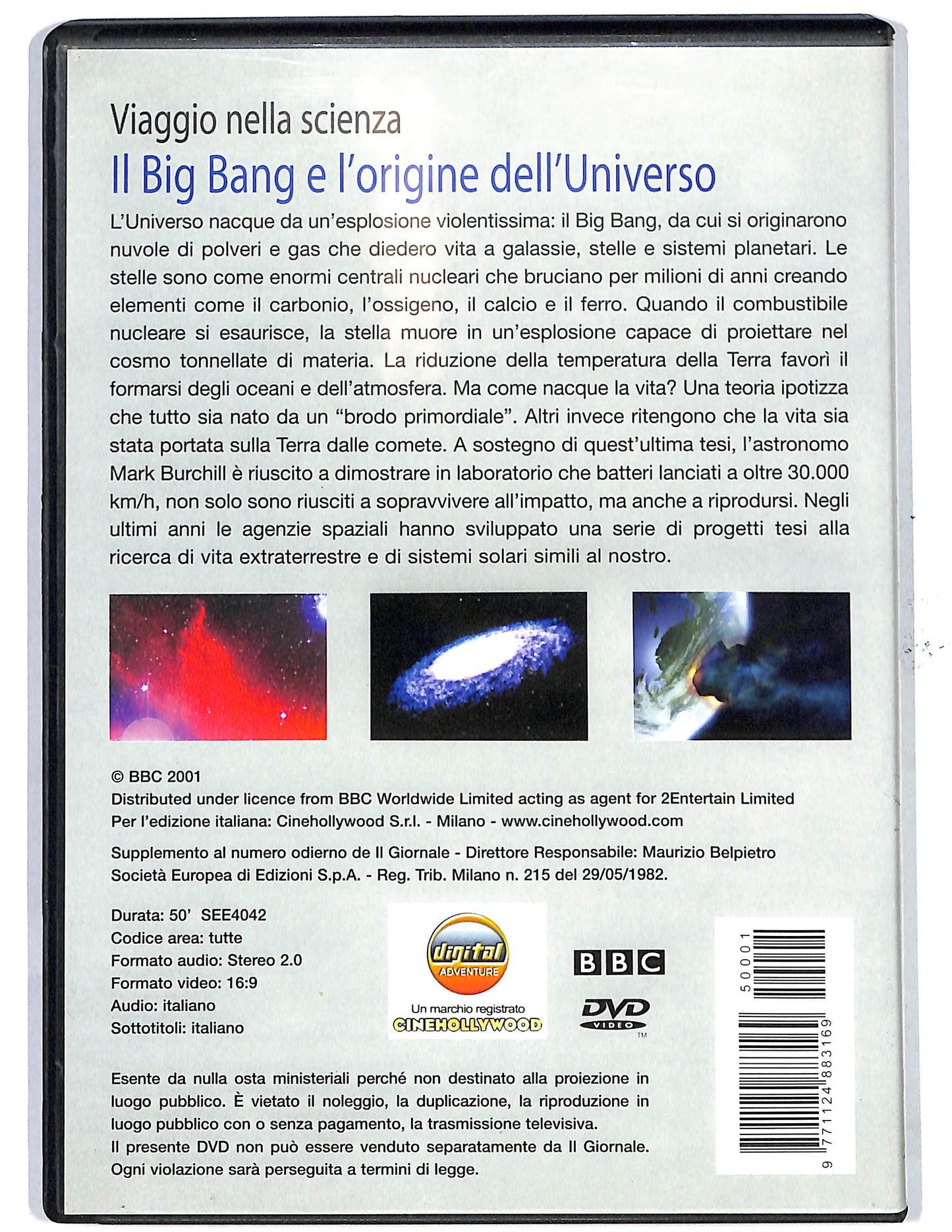 EBOND Il Big Bang e l'origine dell'Universo vol.1  EDITORIALE  DVD D650657