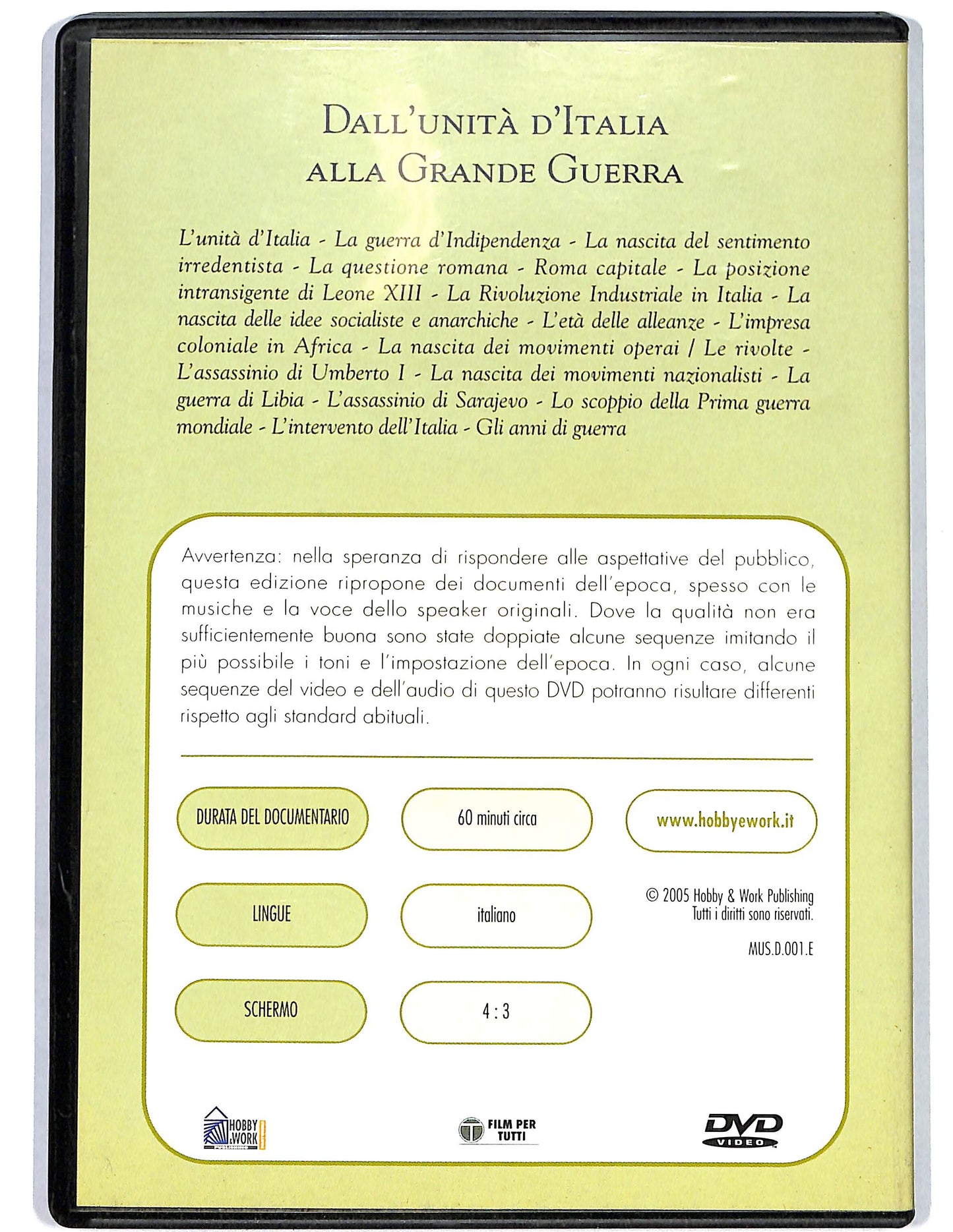 EBOND Dall'unita d'Italia alla grande guerra  EDITORIALE  DVD D650719