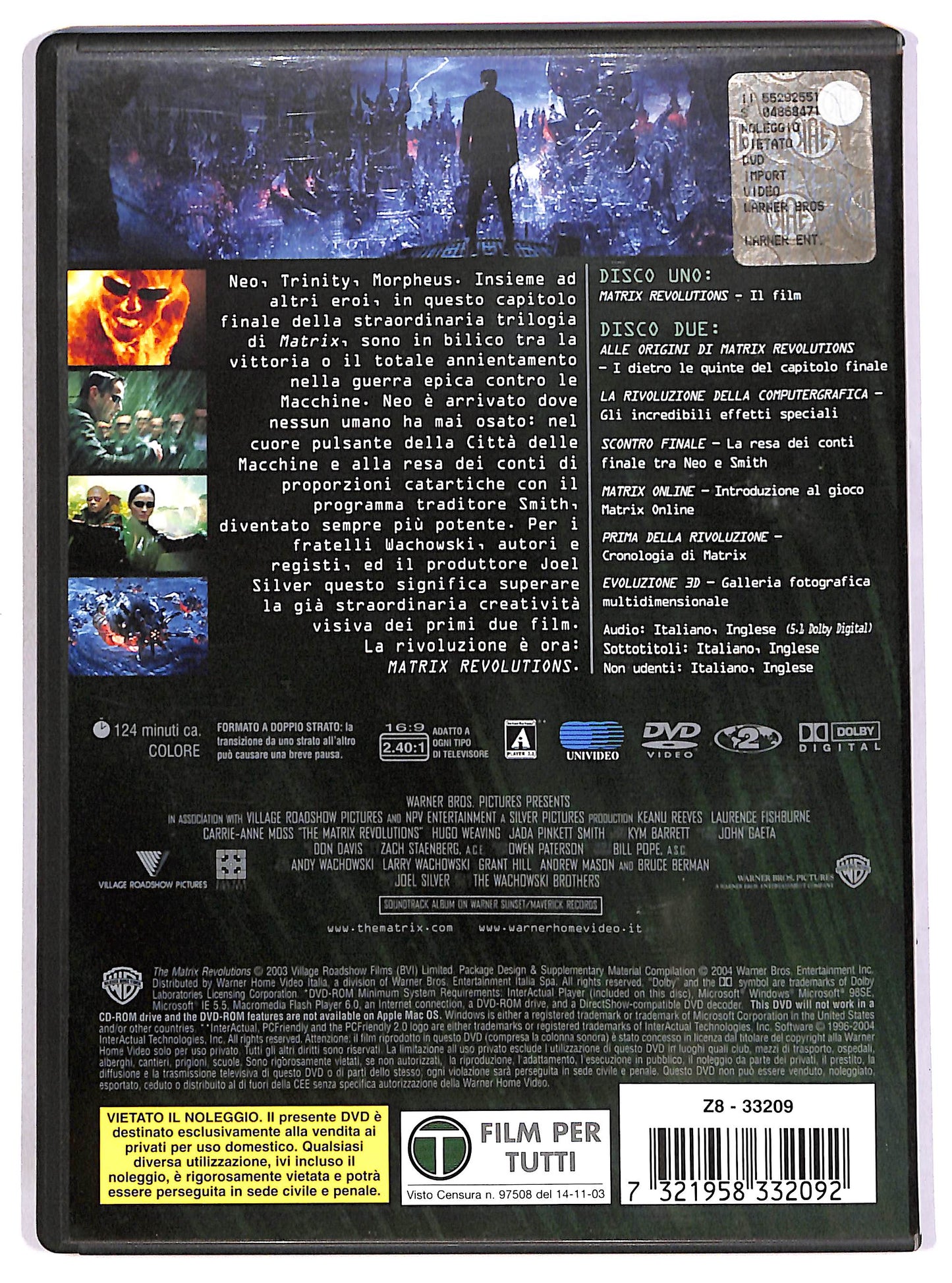 EBOND Matrix Revolutions (2 dischi) DVD D651264