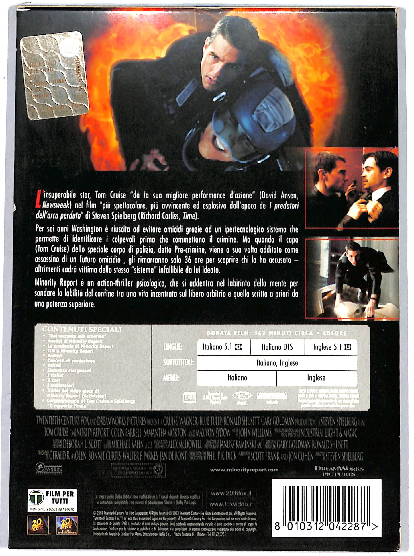EBOND minority report  DIGIPACK  EDIZIONE SPECIALE DVD D651515