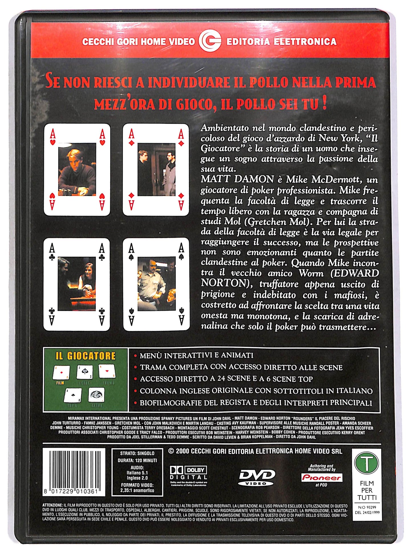 EBOND Il giocatore DVD D652808