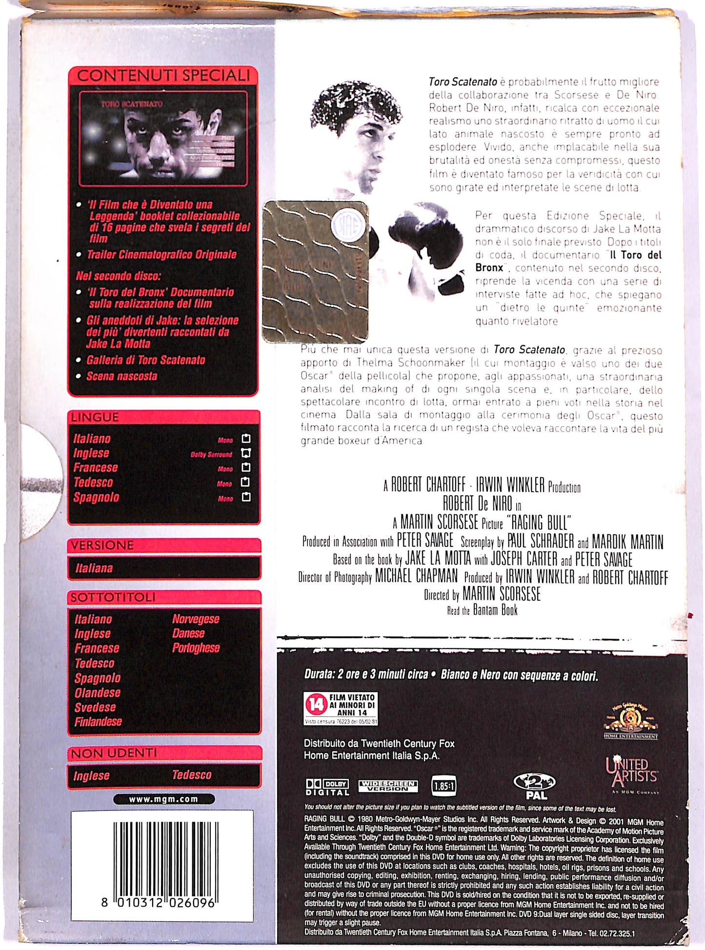 EBOND Toro Scatenato SLIPCASE EDIZIONE SPECIALE DVD D656255