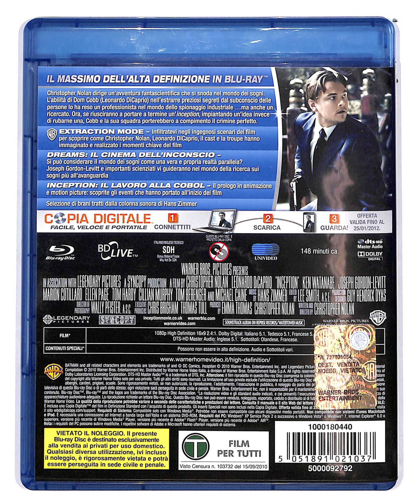 EBOND Inception + DVD +COPIA DIGITALE + 2 BLURAY D657615