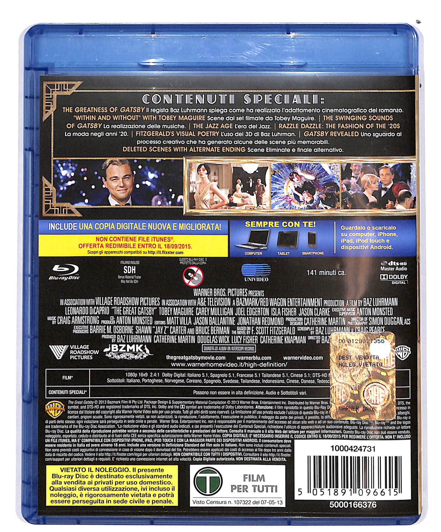 EBOND Il Grande Gatsby Copia Digitale + BLURAY D657624