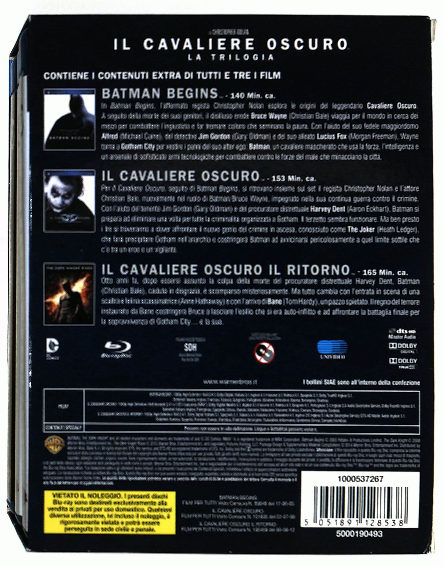 EBOND Il cavaliere oscuro - La Trilogia 5 dischi  BLURAY D657908