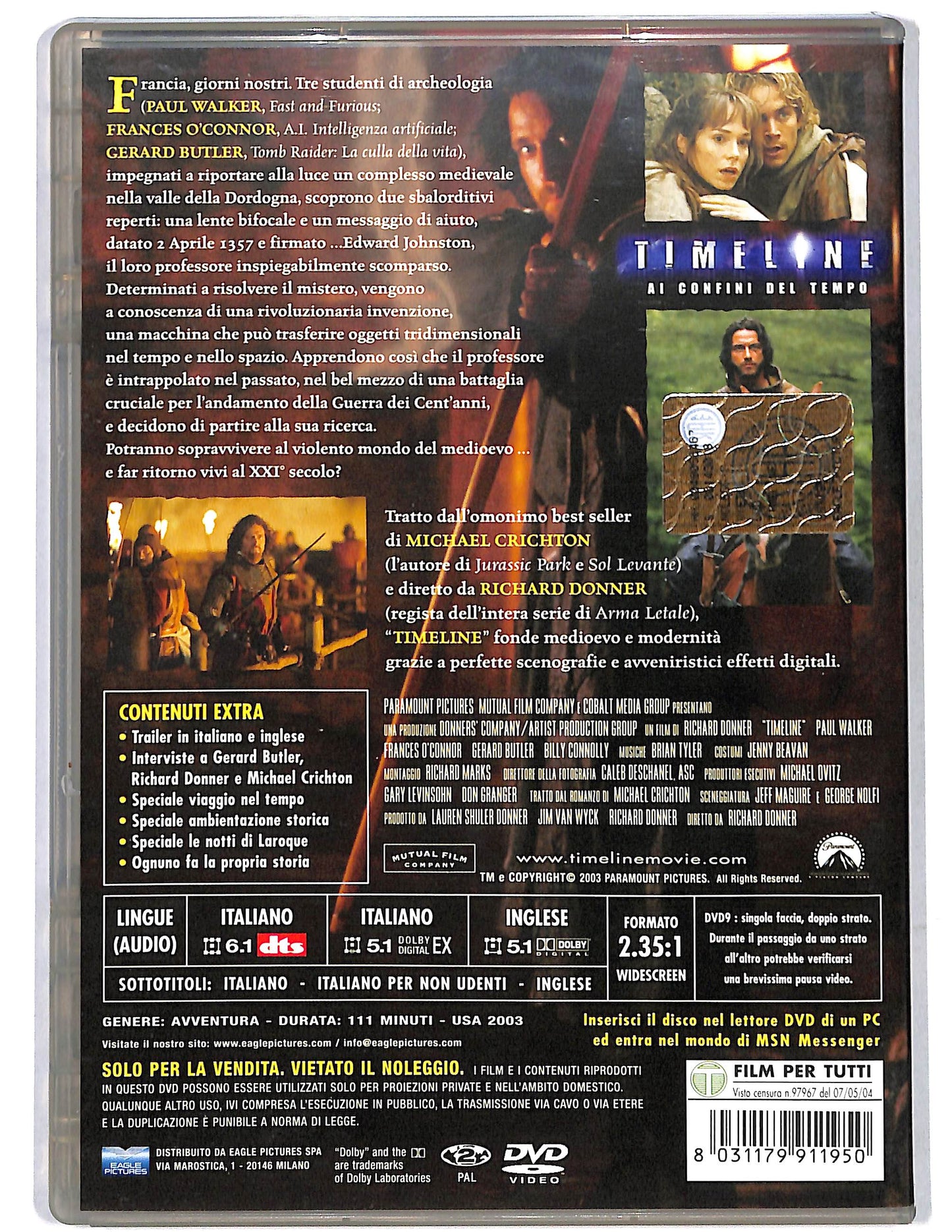 EBOND Timeline  Ai confini del tempo  DVD D658033