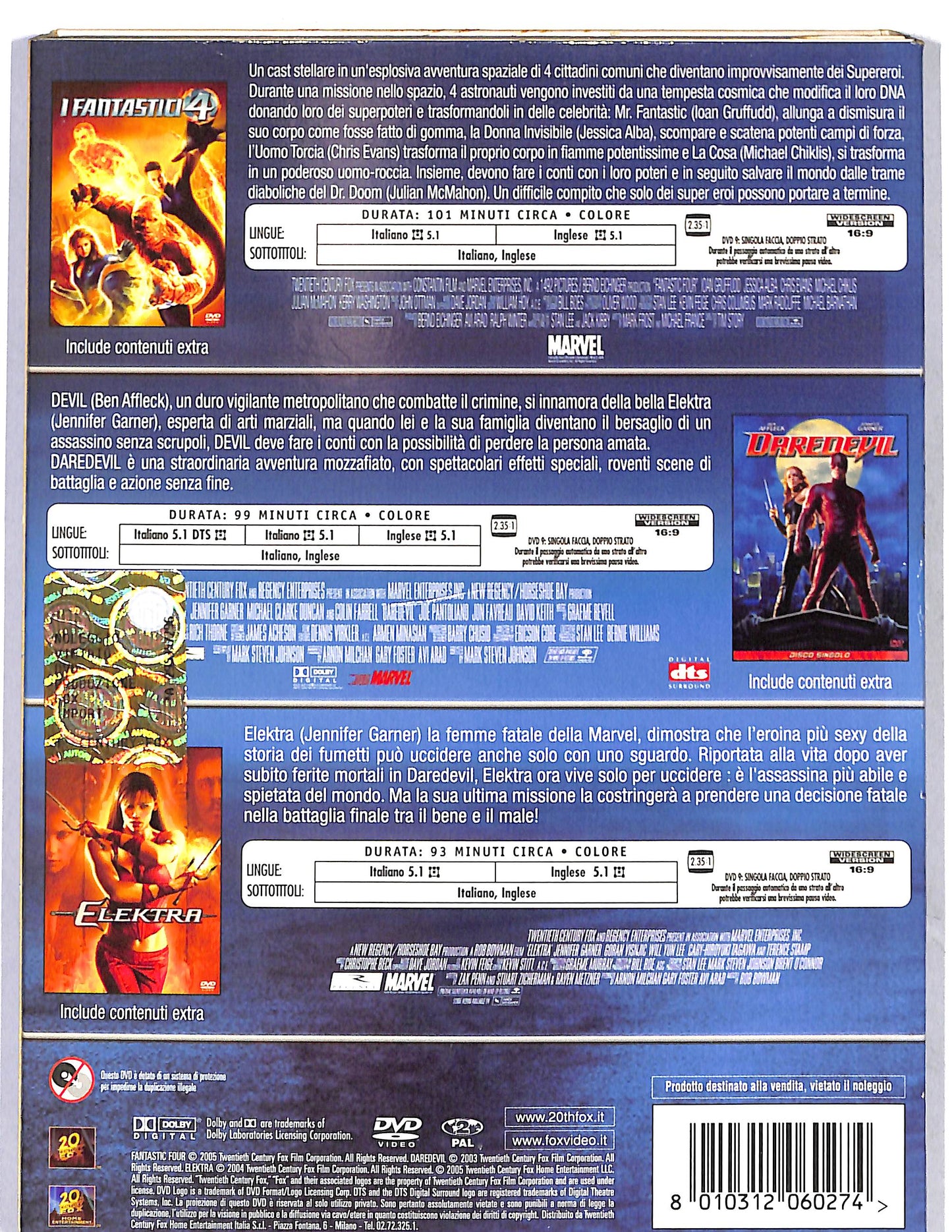 EBOND Supereroi - I fantastici 4 + Daredevil + Elektra DVD D659159