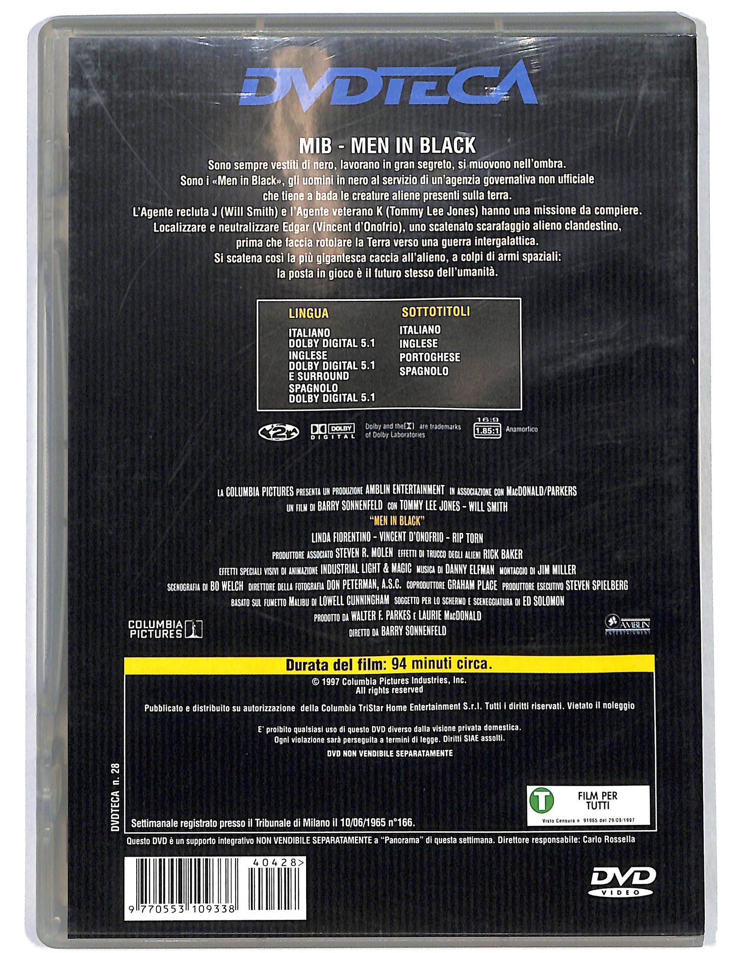 EBOND Men in Black EDITORIALE DVD D660256