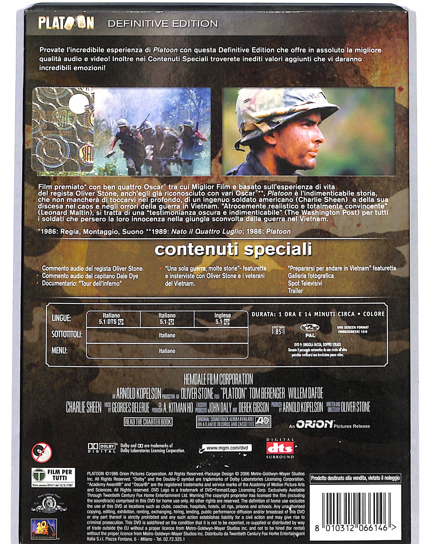 EBOND Platoon 2 dischi  slipcase DVD D660759