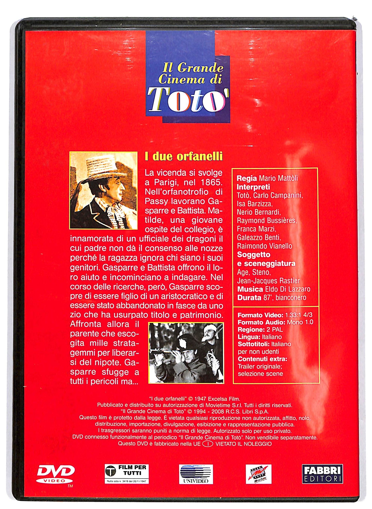 EBOND Il Grande Cinema di Toto - I due orfanelli EDITORIALE DVD D662705