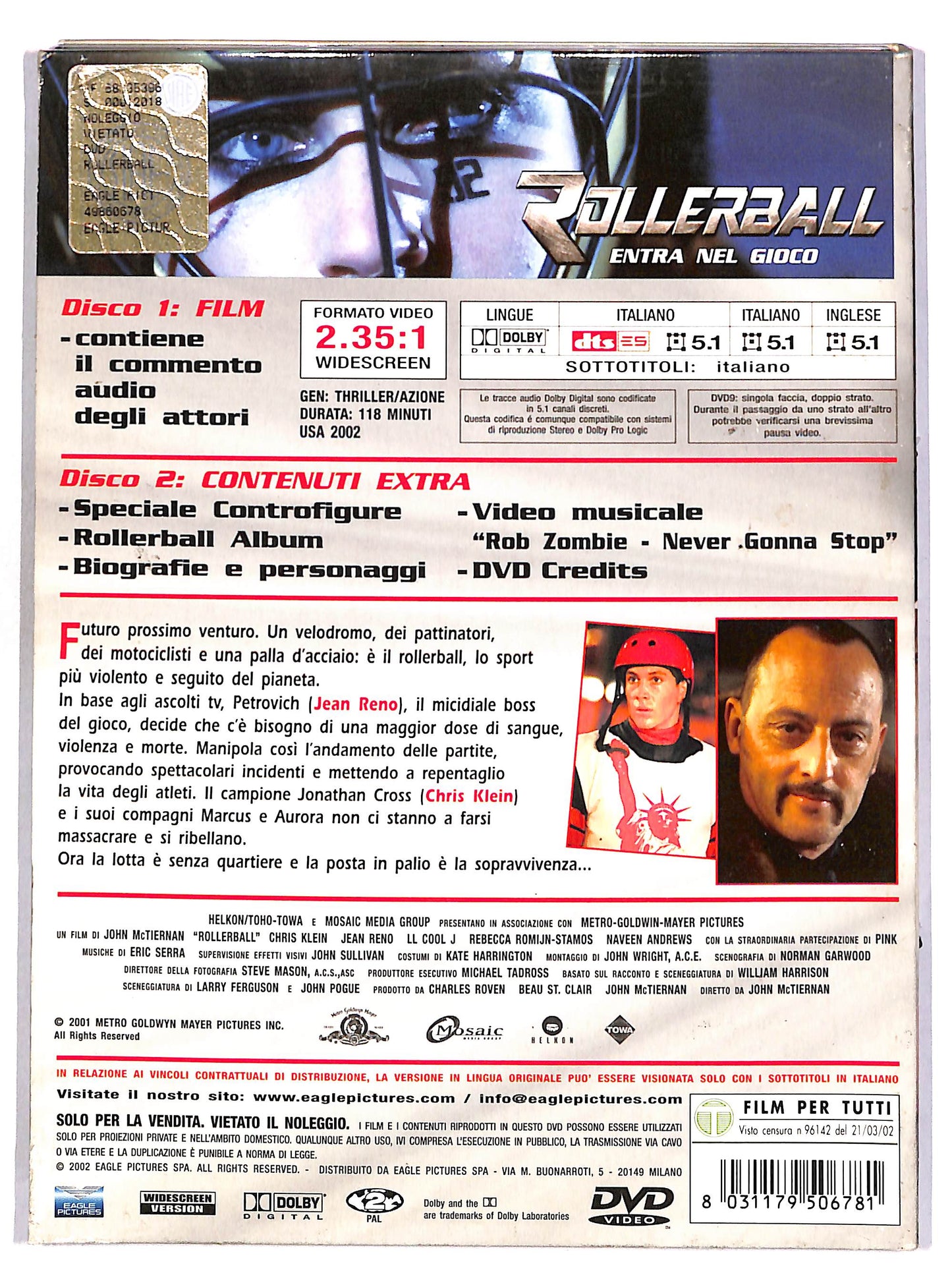 EBOND Rollerball - Entra nel gioco DIGIPACK EDIZIONE SPECIALE DVD D663164