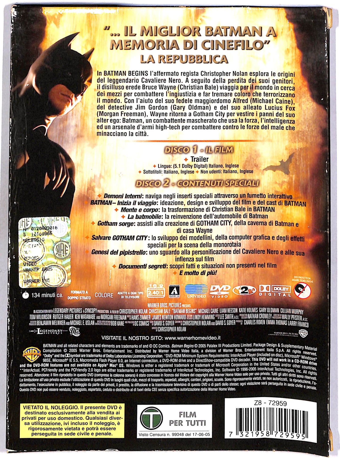 EBOND Batman Begins EDIZIONE SPECIALE SLIPCASE (2 dischi) DVD D663241
