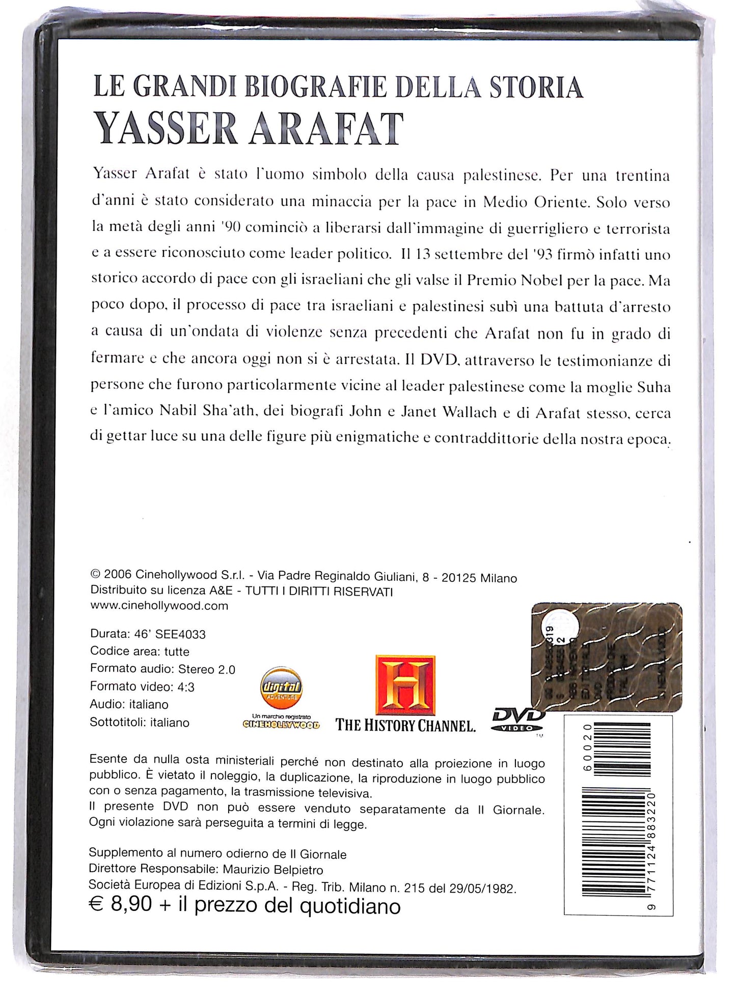 EBOND Le grandi biografie della storia 20 - Yasser Arafat EDITORIALE DVD D664654