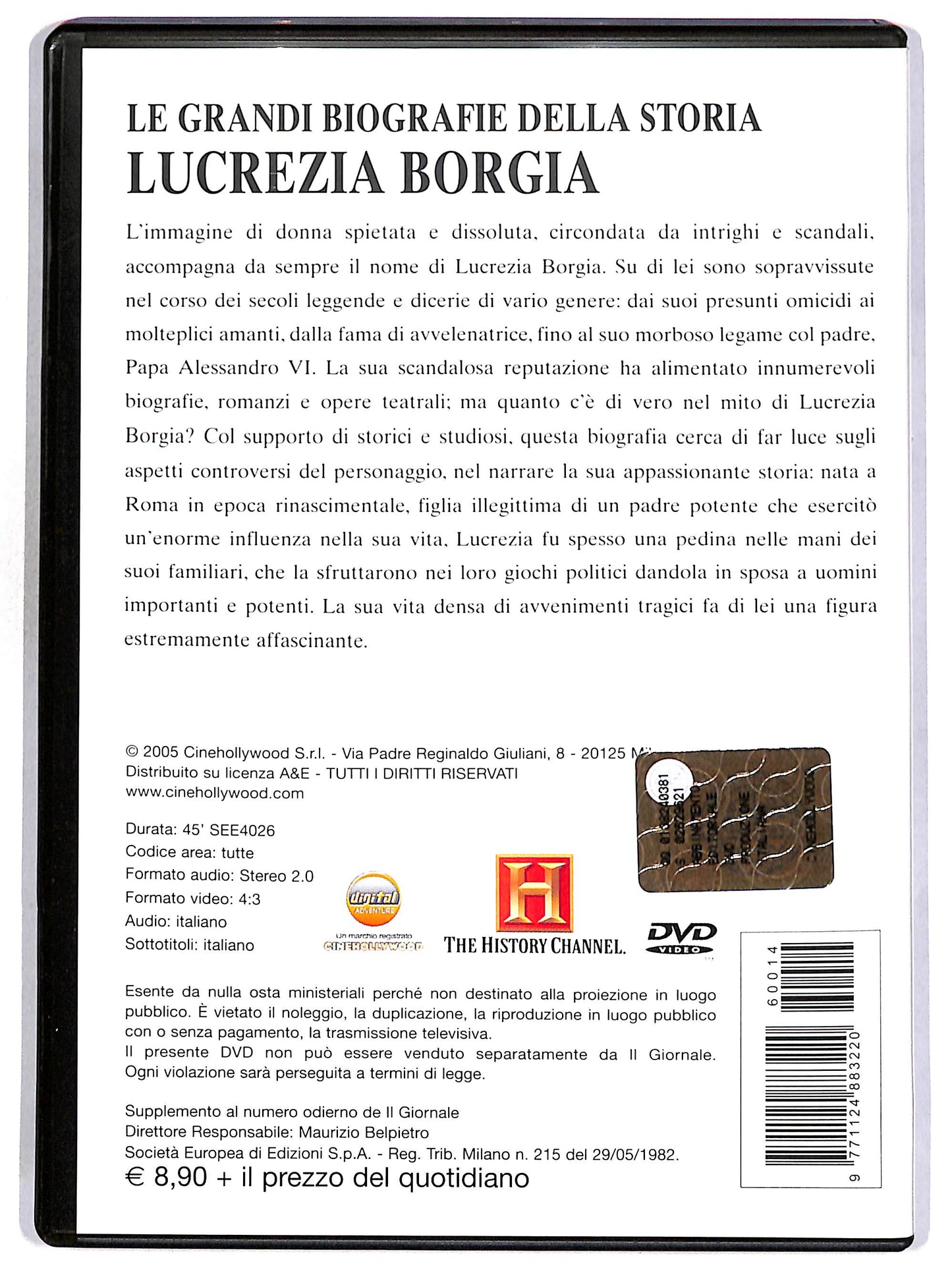 EBOND Grandi biografie della storia 14 - Lucrezia Borgia EDITORIALE DVD D664656