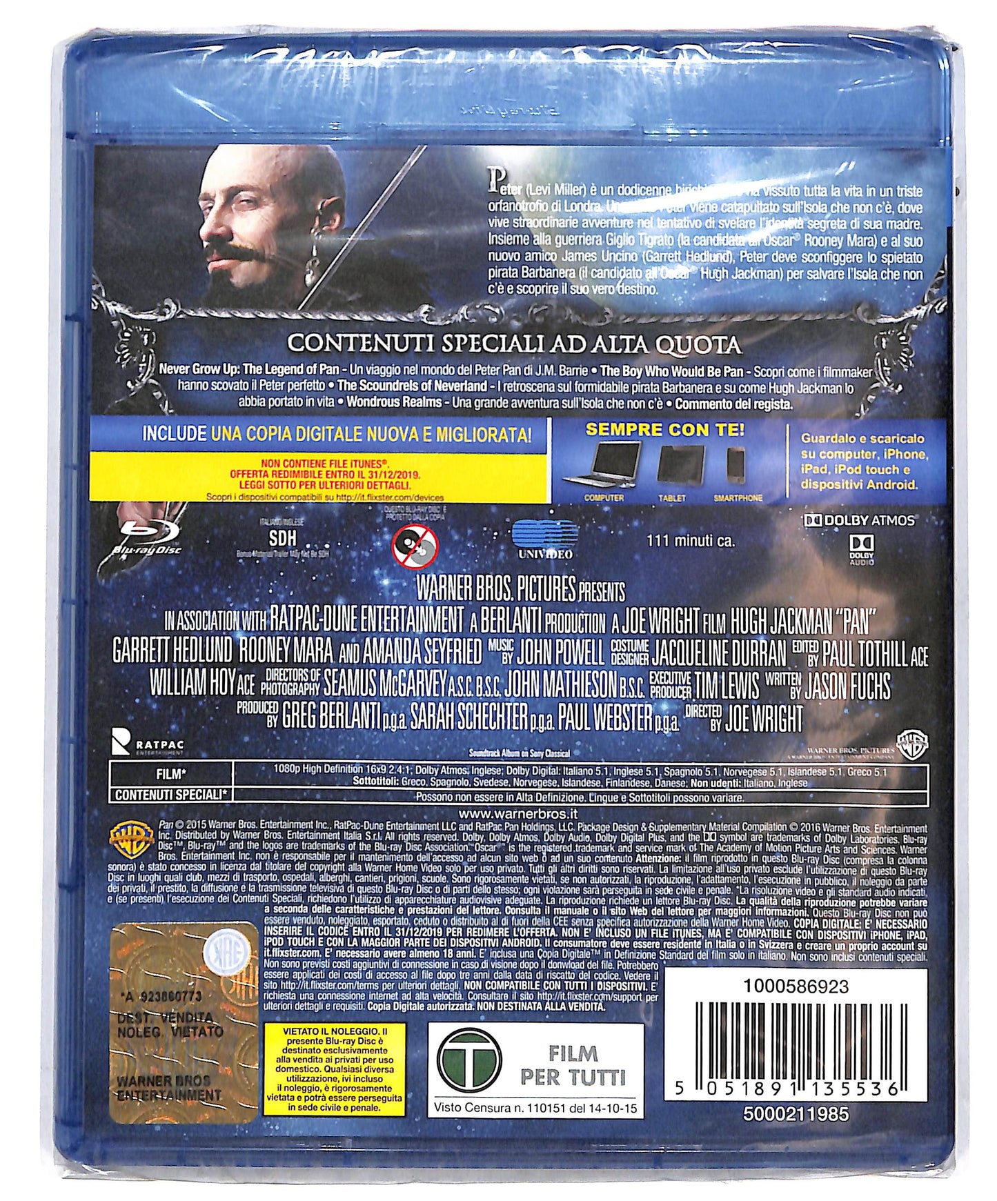 EBOND Pan - Viaggio sull'Isola che non C'e BLURAY + Copia Digitale BLURAY D664818