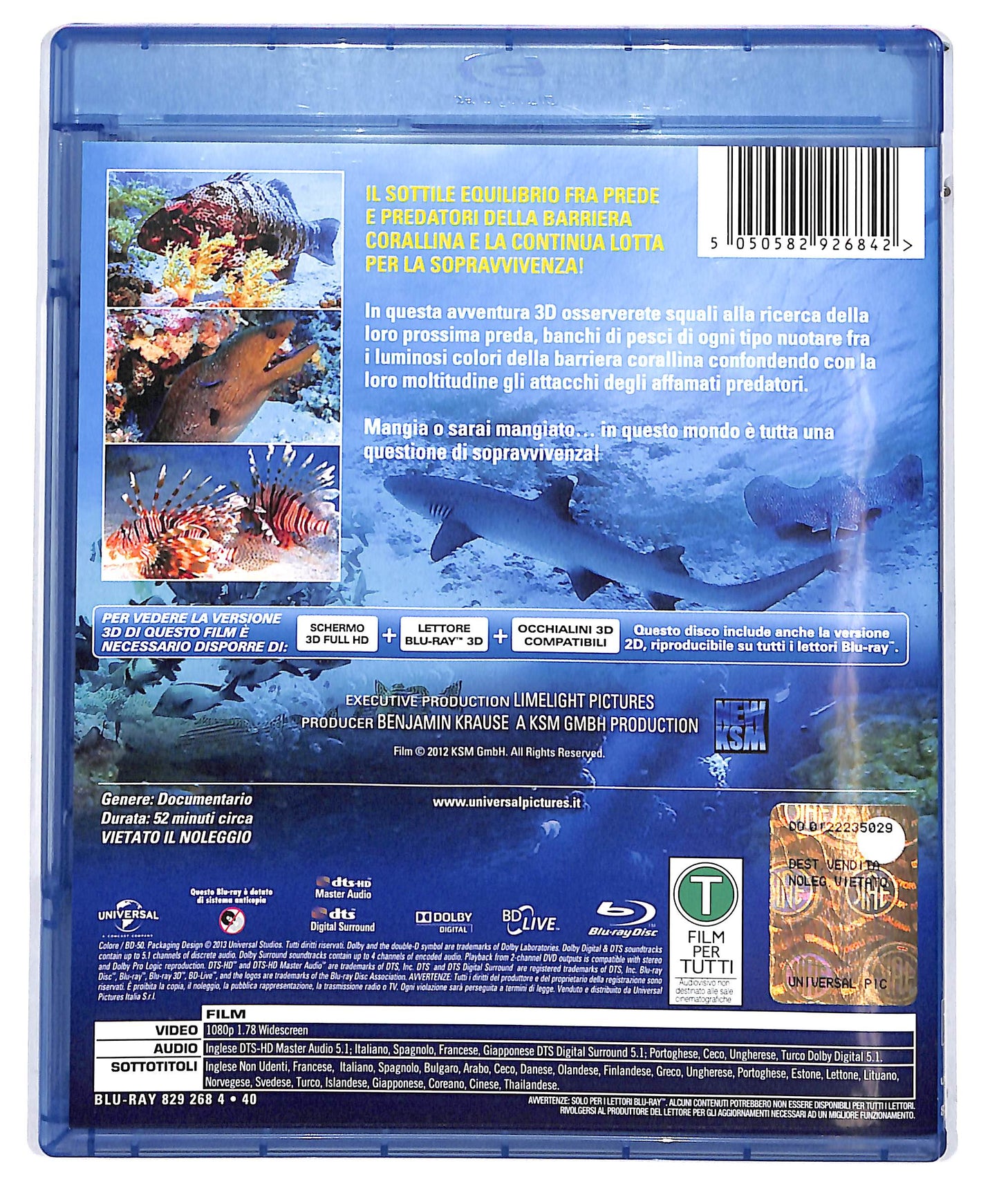 EBOND L' affascinante barriera corallina - disco unico BLURAY 3D+ BLURAY D665004