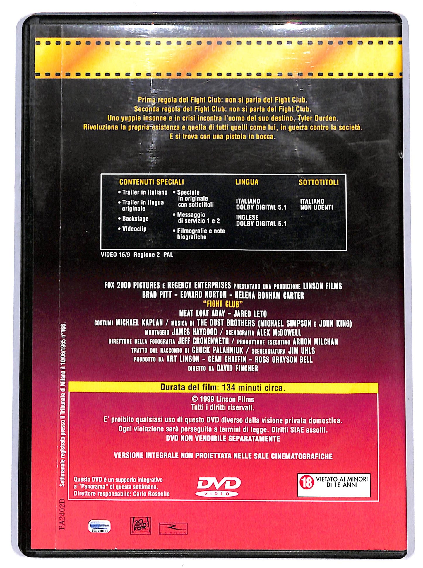 EBOND Fight Club  EDITORIALE DVD D665114