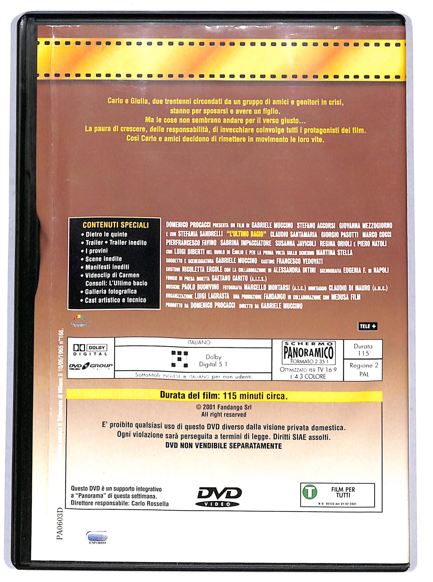 EBOND L'ultimo bacio  EDITORIALE DVD D665129