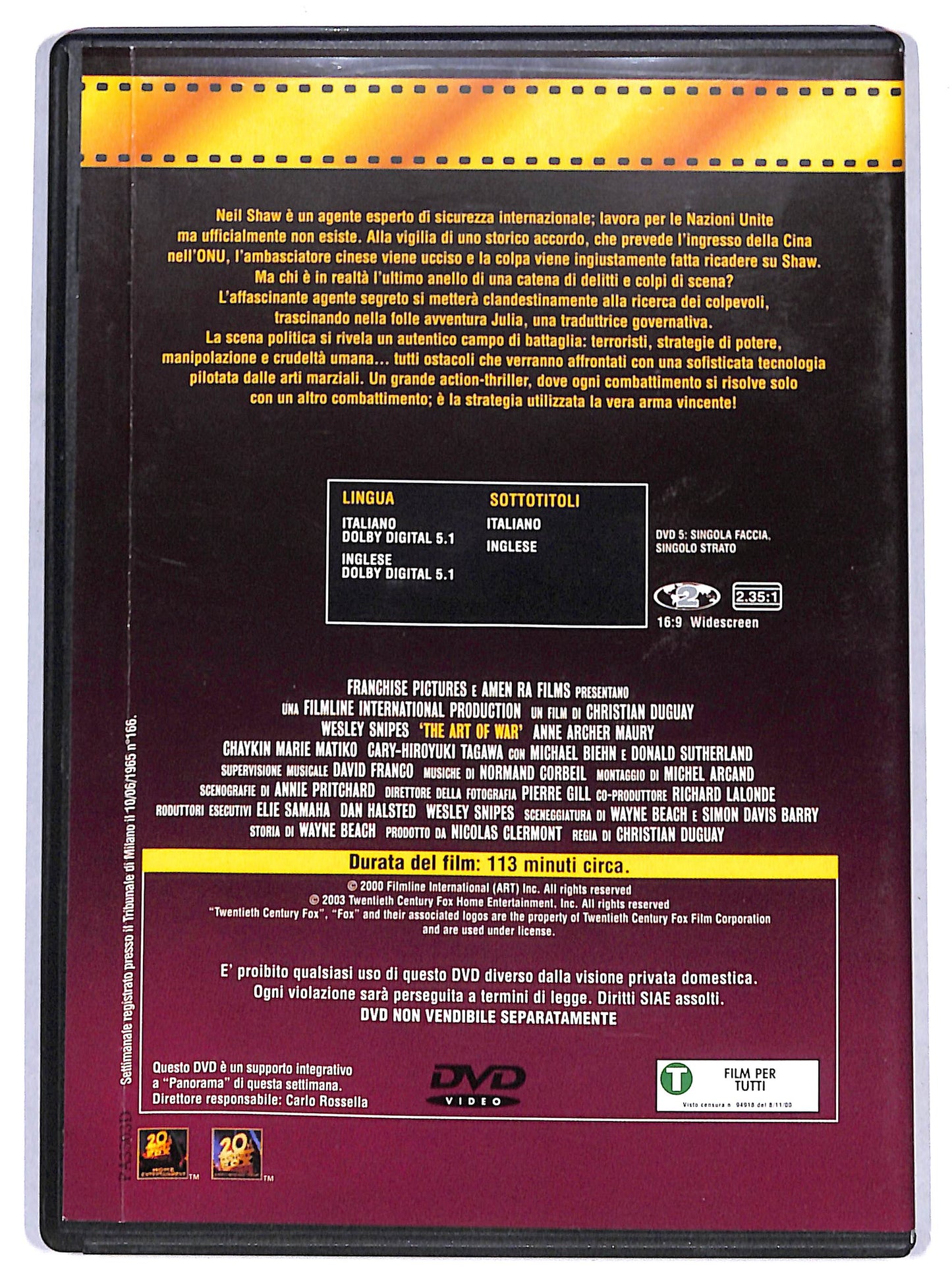 EBOND L'arte della guerra  EDITORIALE DVD D665132