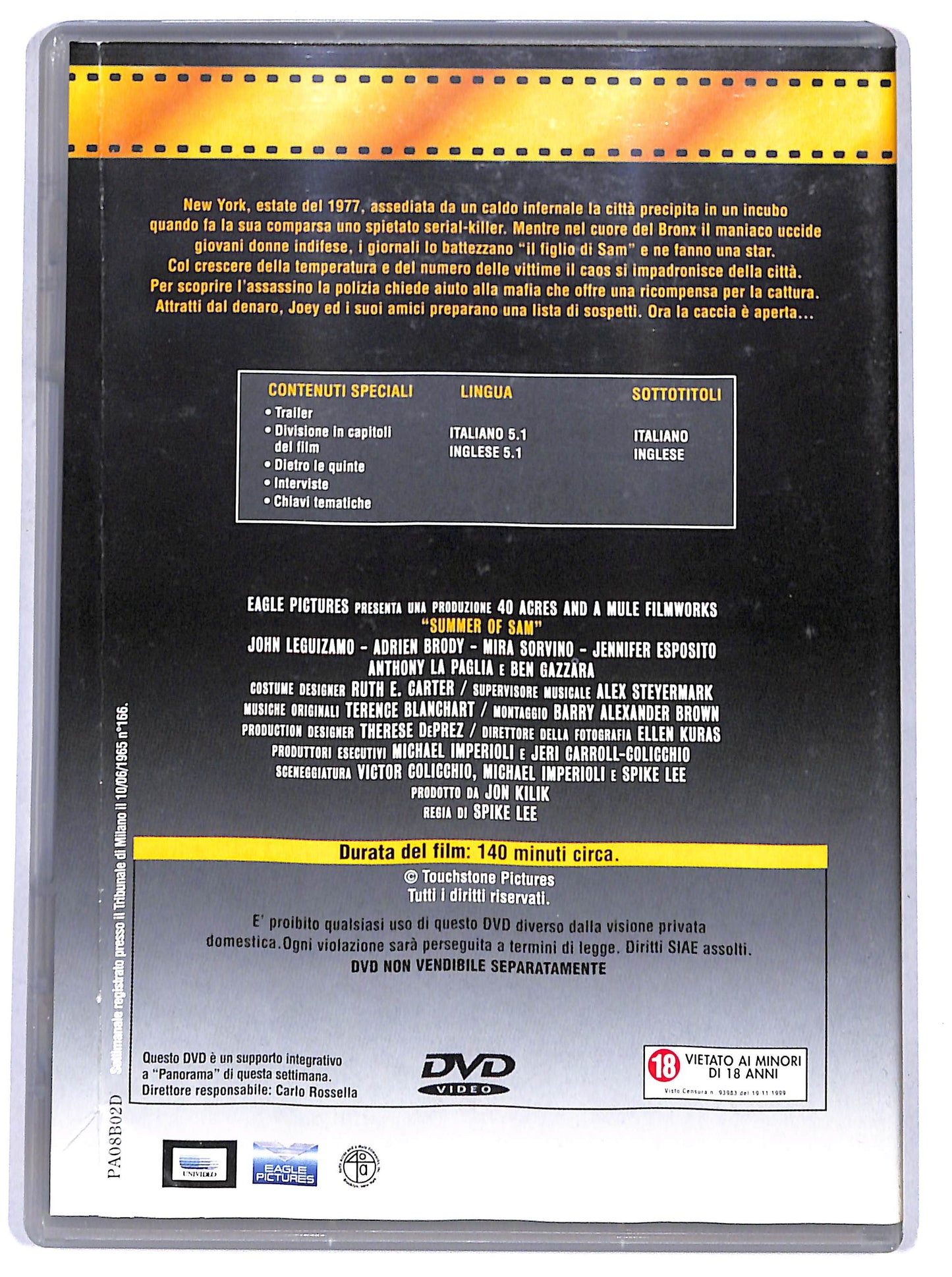 EBOND SOS Summer of Sam  EDITORIALE DVD D665137