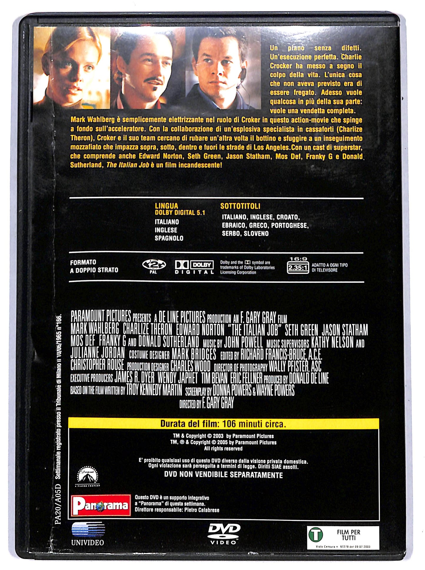EBOND The Italian Job  EDITORIALE DVD D665156