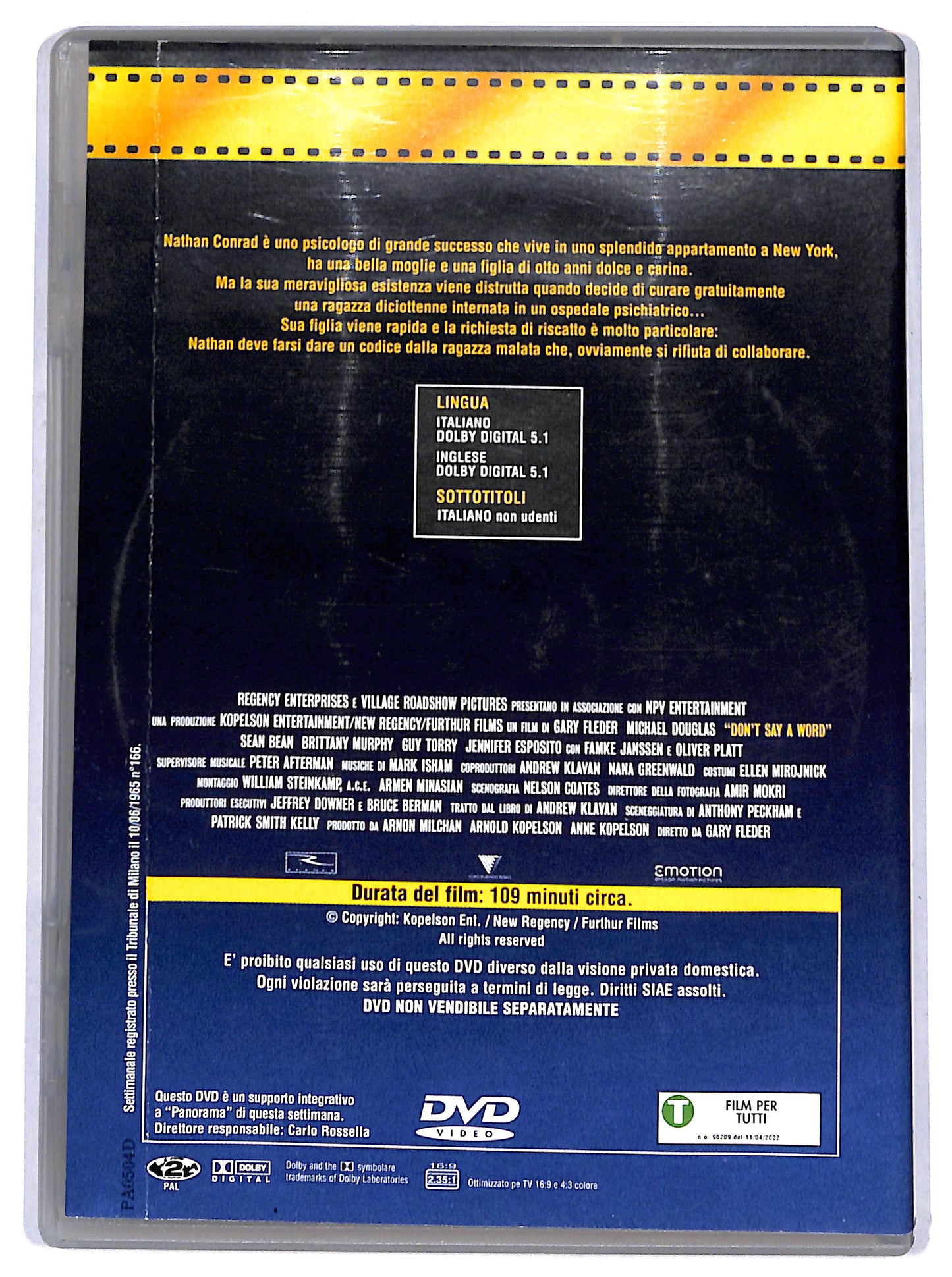 EBOND Don't Say a Word  EDITORIALE DVD D665163