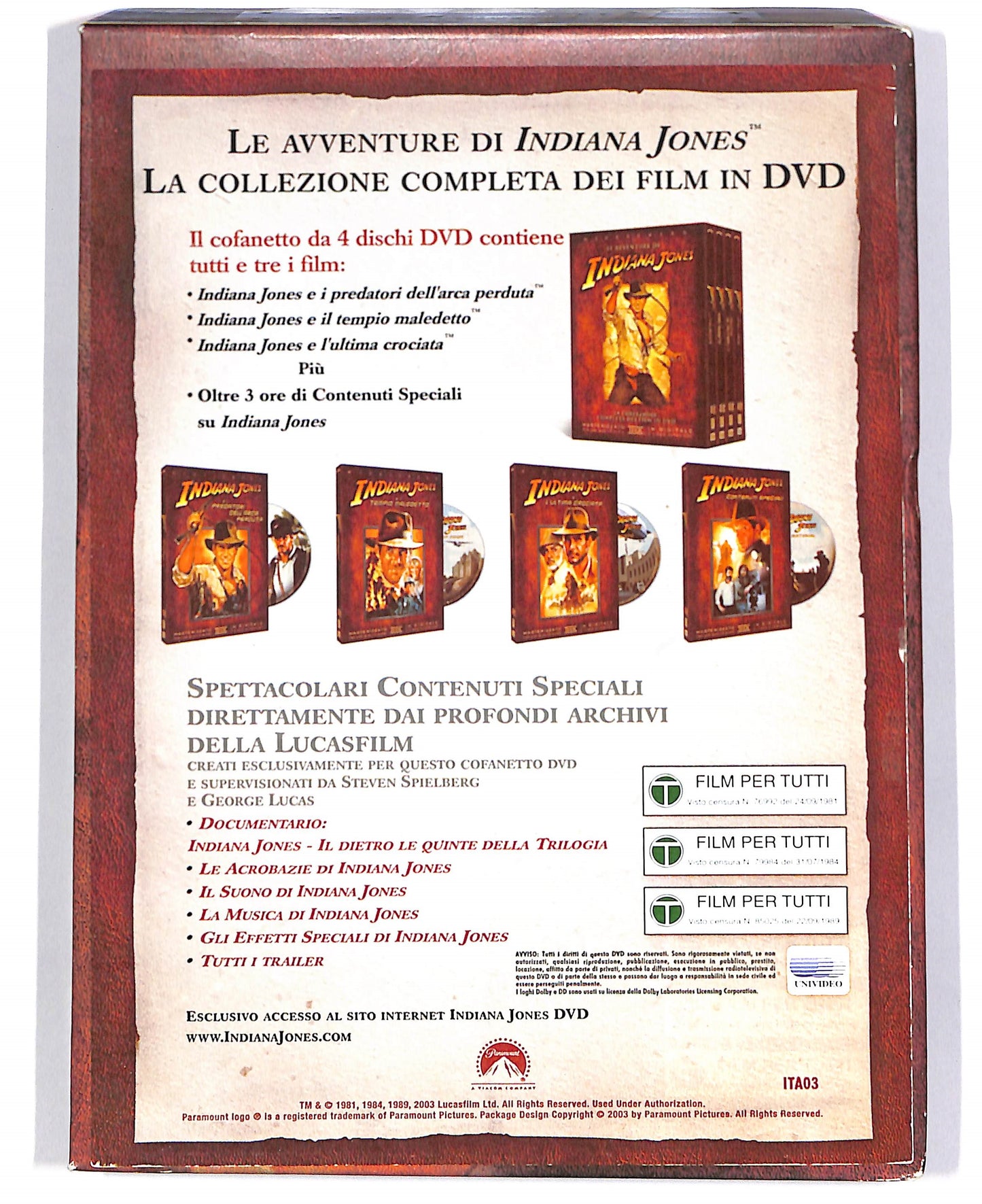 EBOND Indiana Jones - La collezione completa dei film DIGIPACK DVD D666121