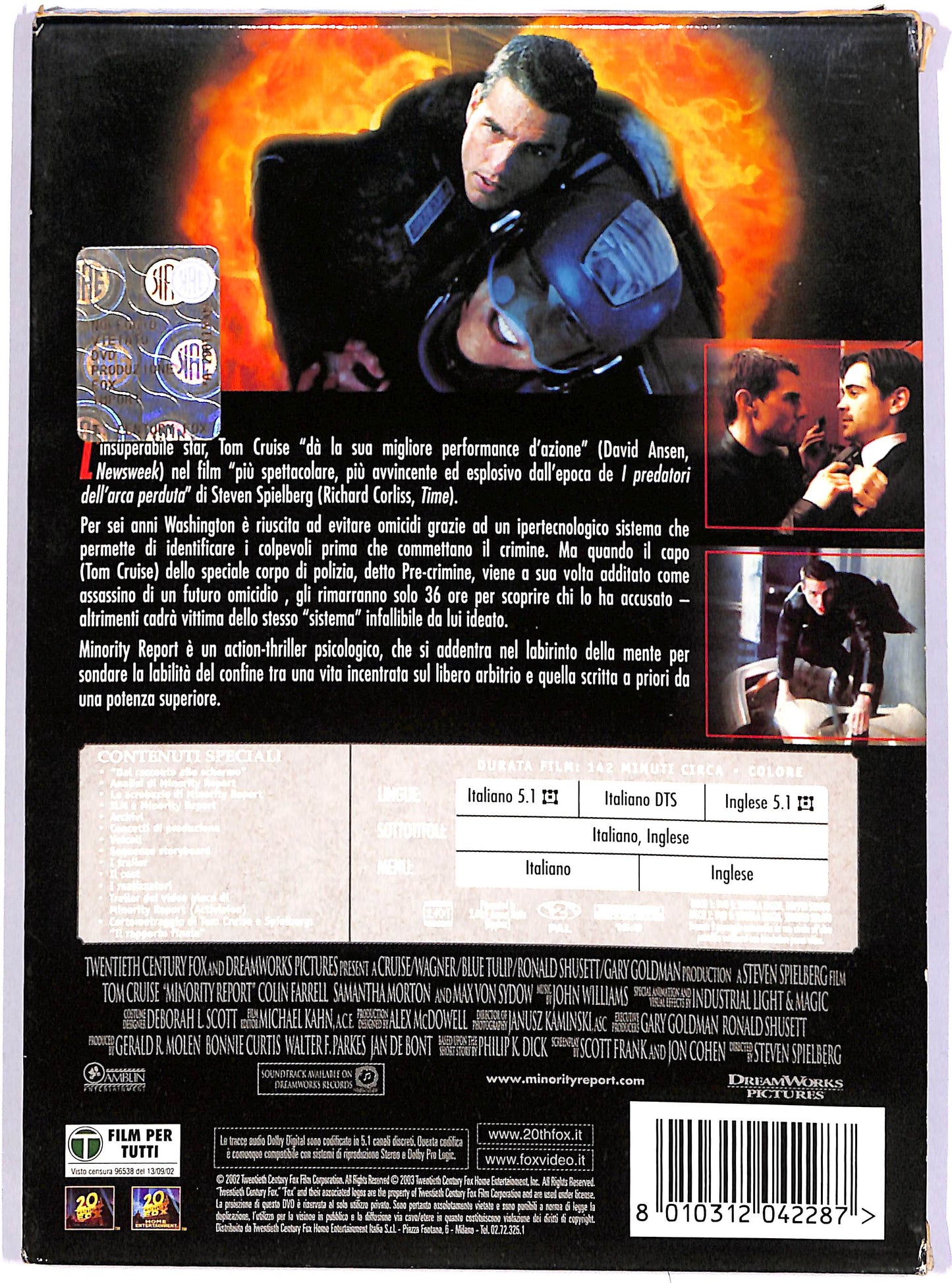 EBOND Minority Report (2 dischi) EDIZIONE SPECIALE SLIPCASE DVD D666250