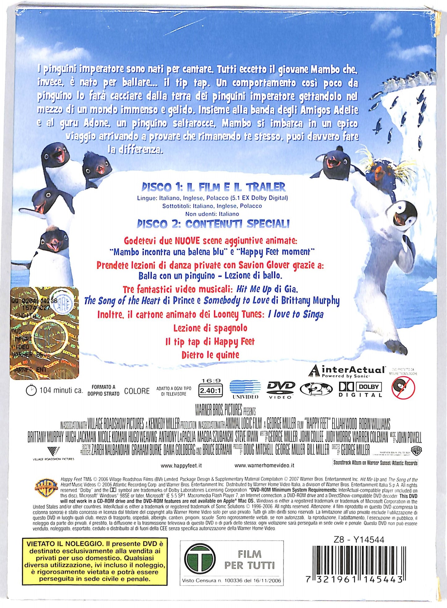 EBOND Happy Feet ( 2 dischi)Lenticular Slipcase DVD D667736