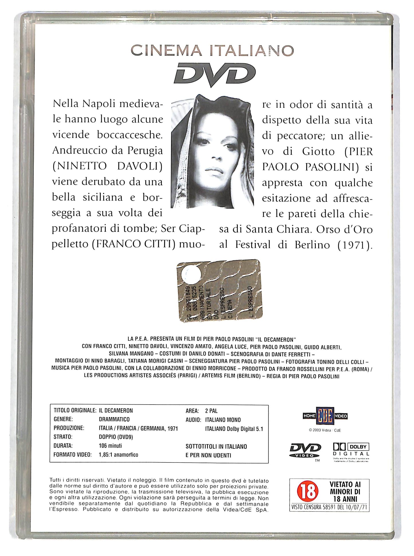 EBOND Il Decameron (Cinema Italiano 19)  EDITORIALE  DVD D667940