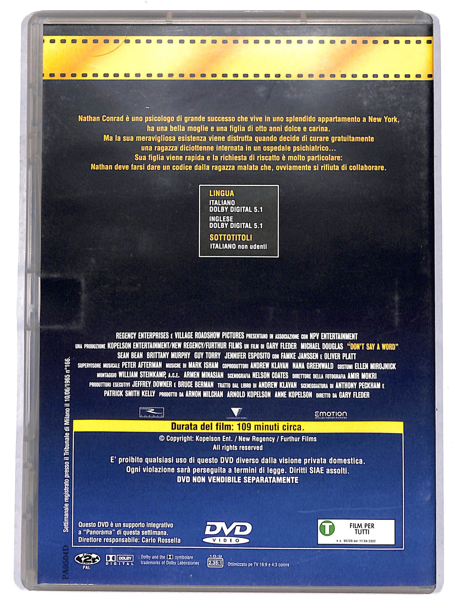 EBOND Don't Say a Word  EDITORIALE DVD D668159