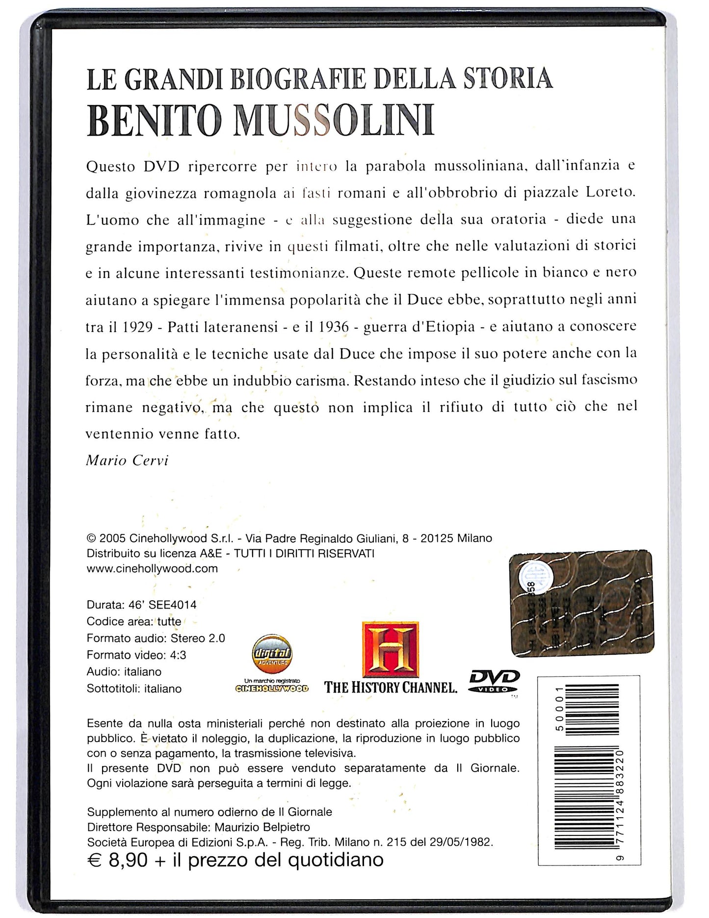 EBOND The history channel Benito Mussolini vol.1  EDITORIALE  DVD D668501