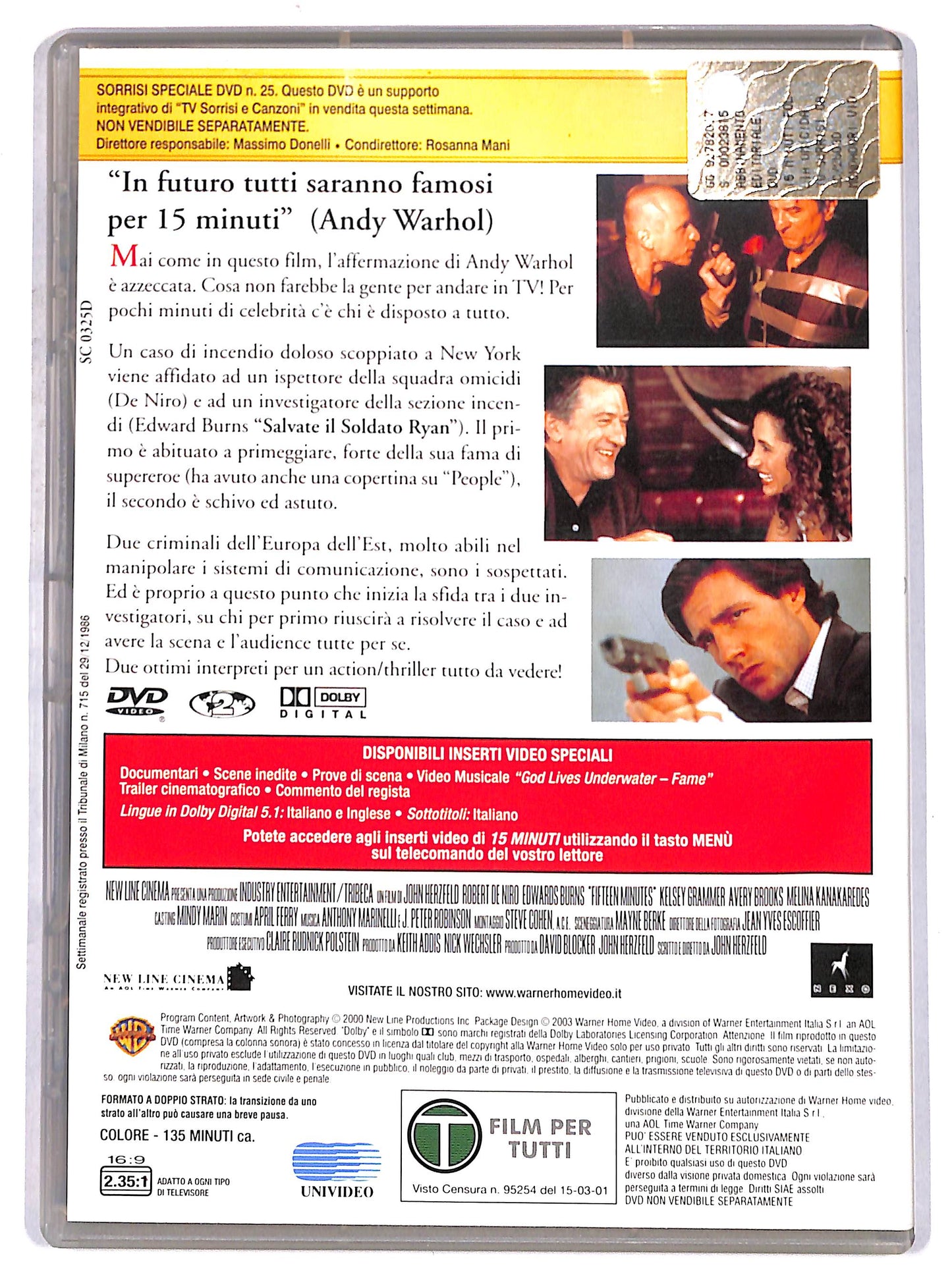 EBOND 15 minuti - follia omicida a new york  EDITORIALE DVD D669713