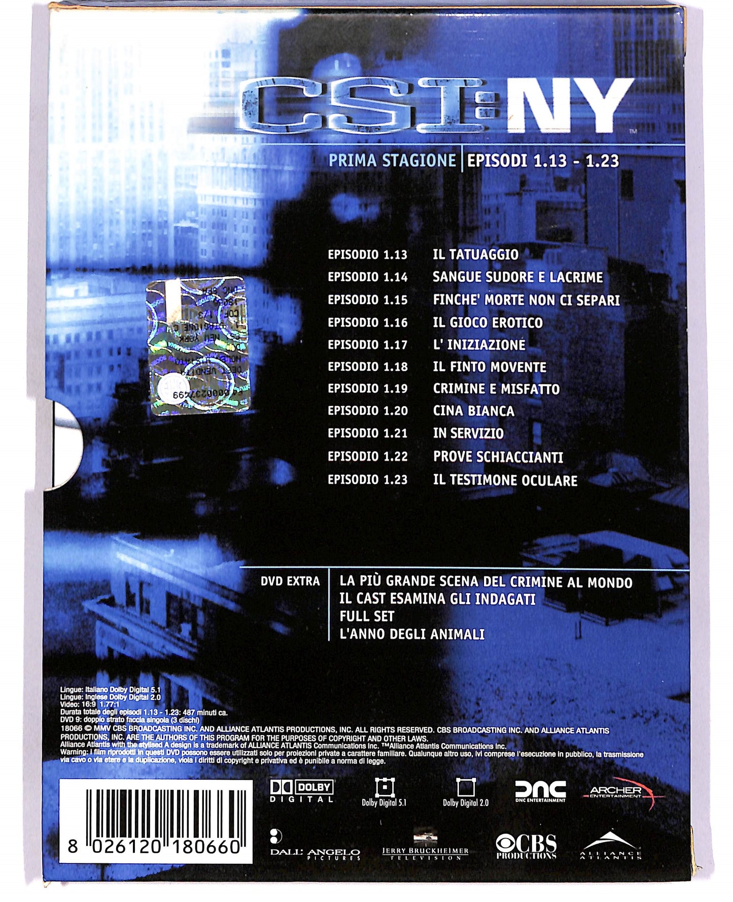 EBOND CSI:NY - Prima stagione (Eps. 13-23) (3 dischi) DIGIPACK DVD D671605