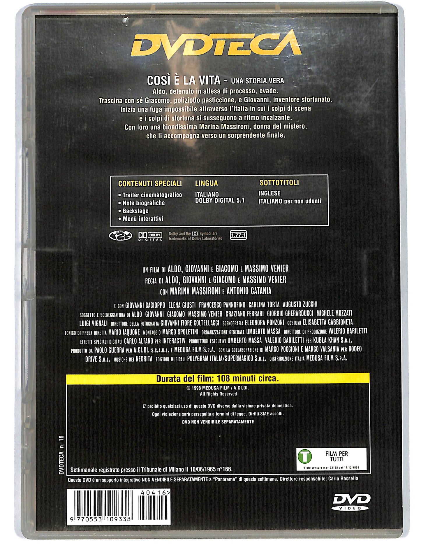 EBOND Cosi e la vita EDITORIALE DVD D672257