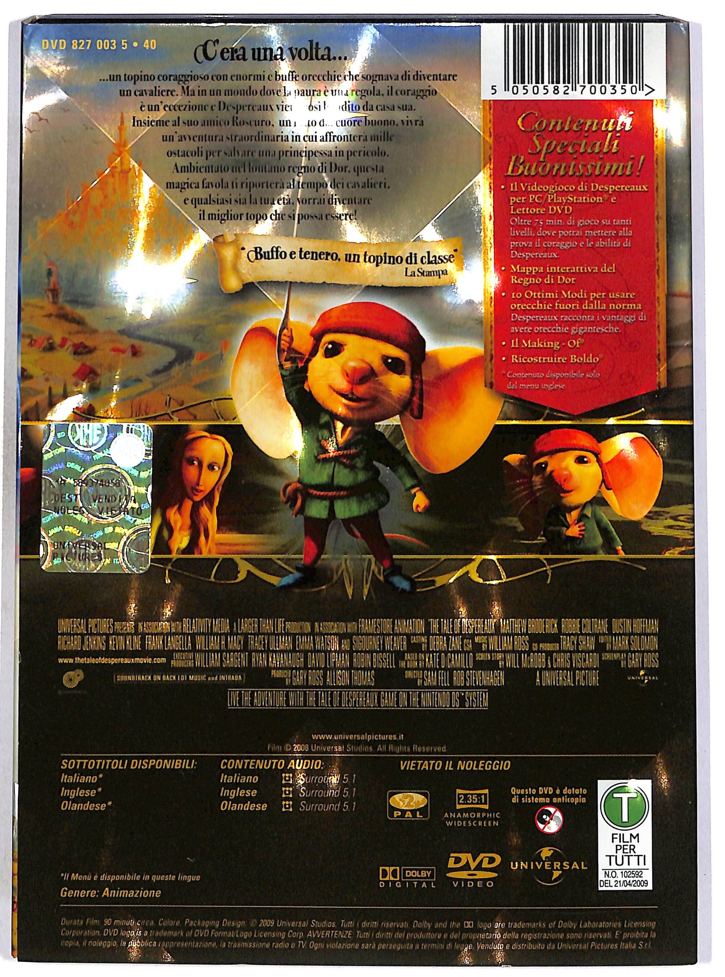 EBOND Le avventure del topino Despereaux SLIPCASE EDIZIONE SPECIALE DVD D673306