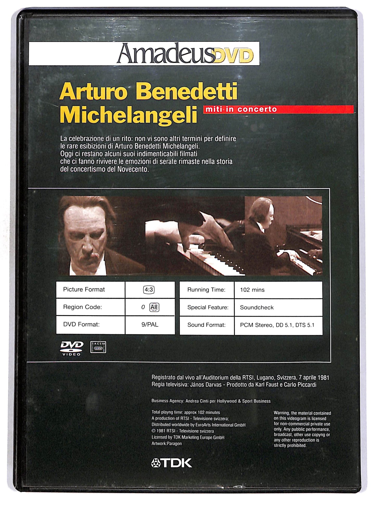 EBOND Arturo Benedetti Michelangeli EDITORIALE DVD D673322