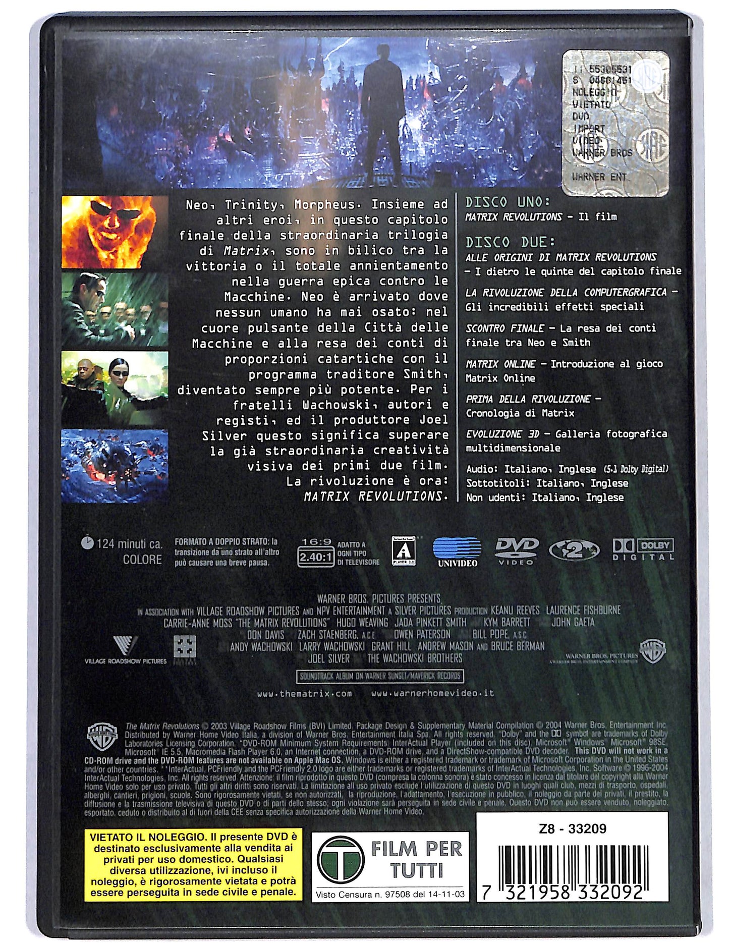 EBOND Matrix revolutions EDIZIONE SPECIALE 2 dischi DVD D674124