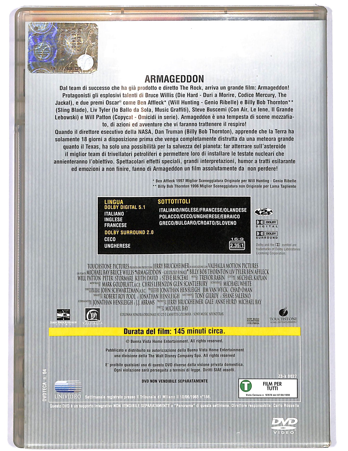 EBOND Armageddon  Giudizio finale EDITORIALE DVD D674530