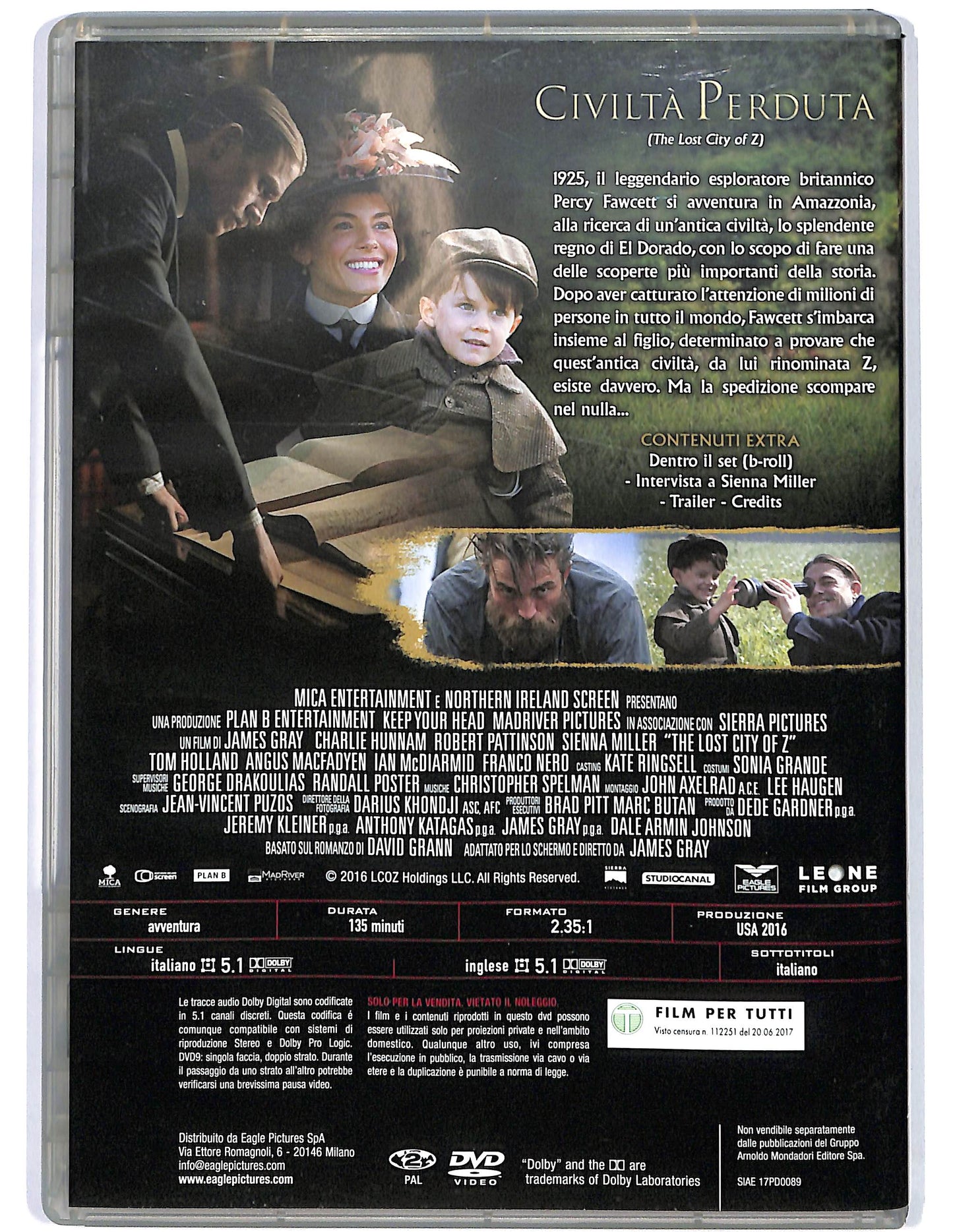 EBOND Civilta perduta di James Gray EDITORIALE DVD D674635