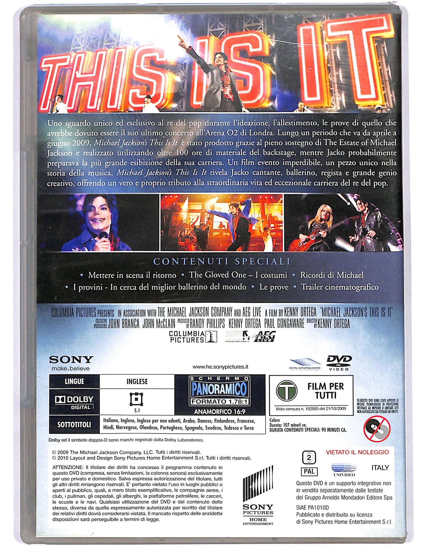 EBOND Michael Jackson's This Is It EDITORIALE DVD D674937