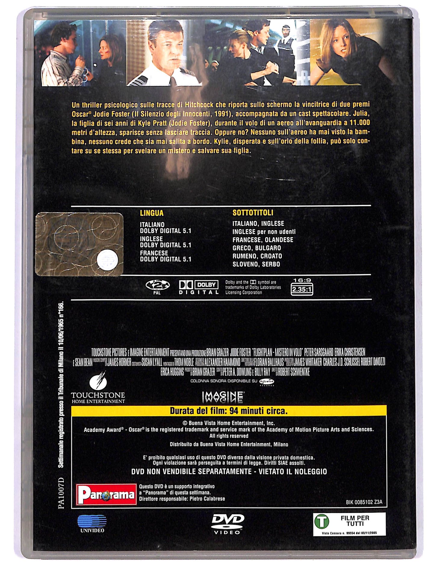EBOND Flightplan   Mistero in volo EDITORIALE DVD D675218