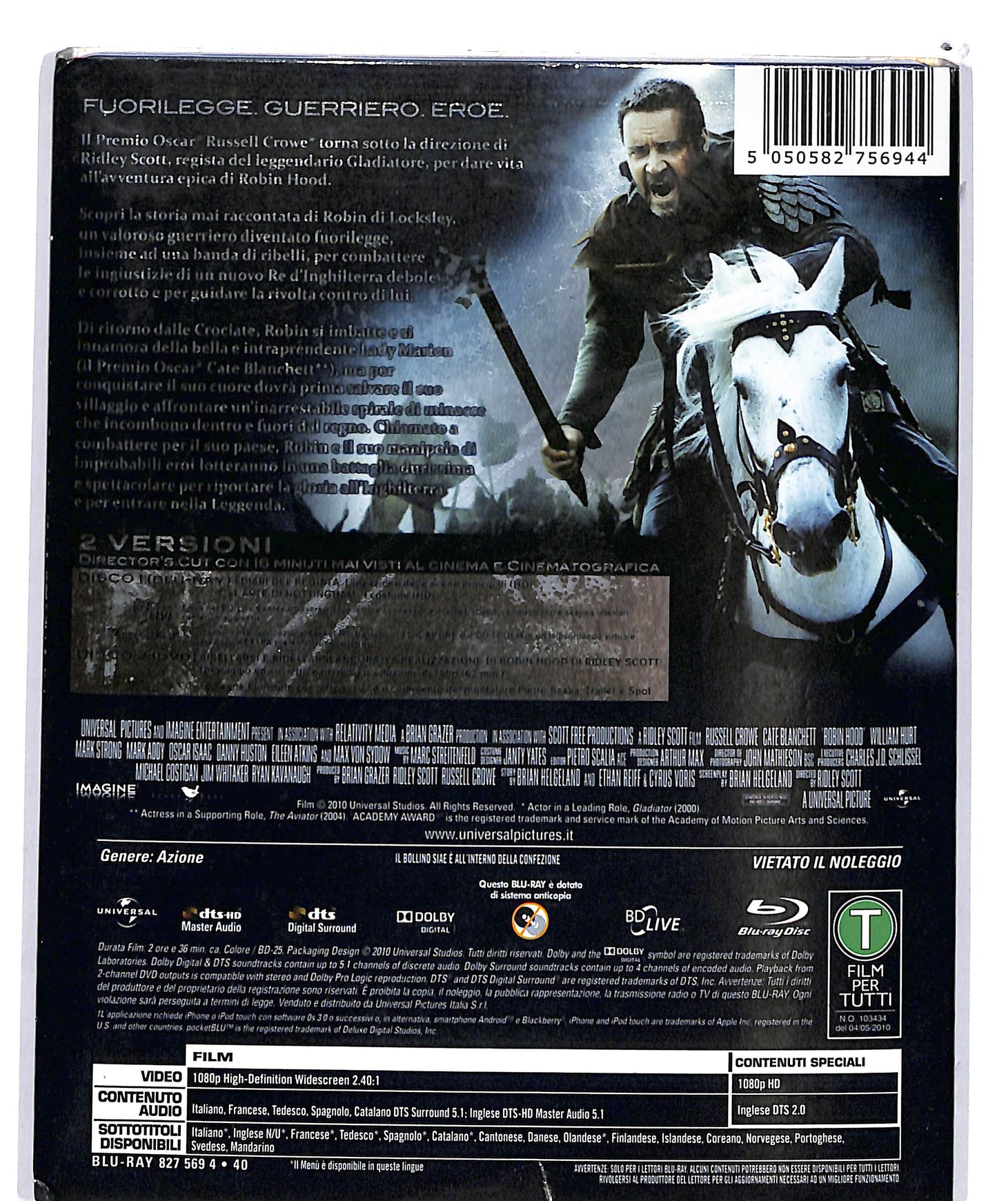 EBOND Robin Hood  ( 2 dischi) BLURAY D675934