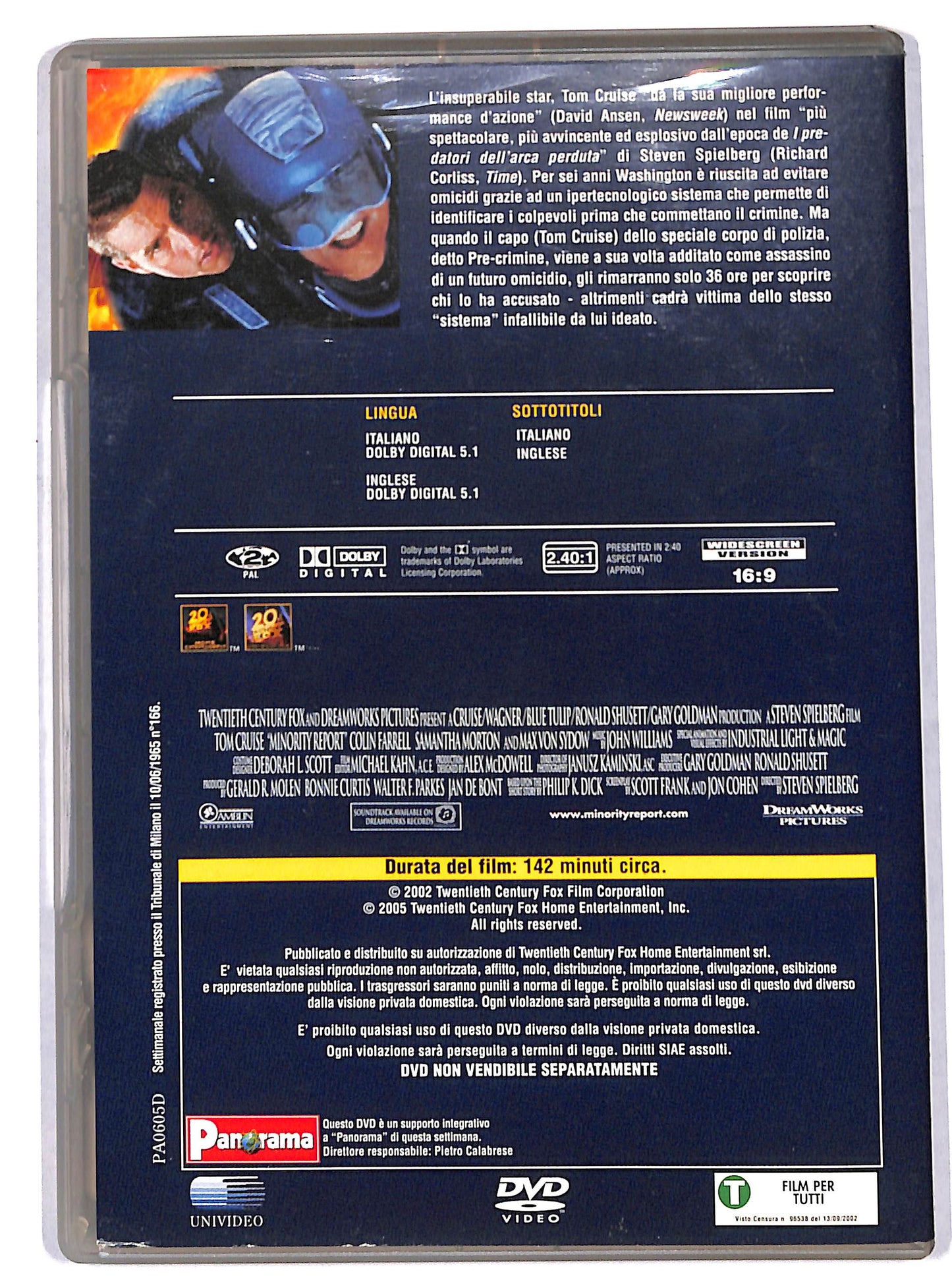 EBOND Minority Report  EDITORIALE DVD D676329