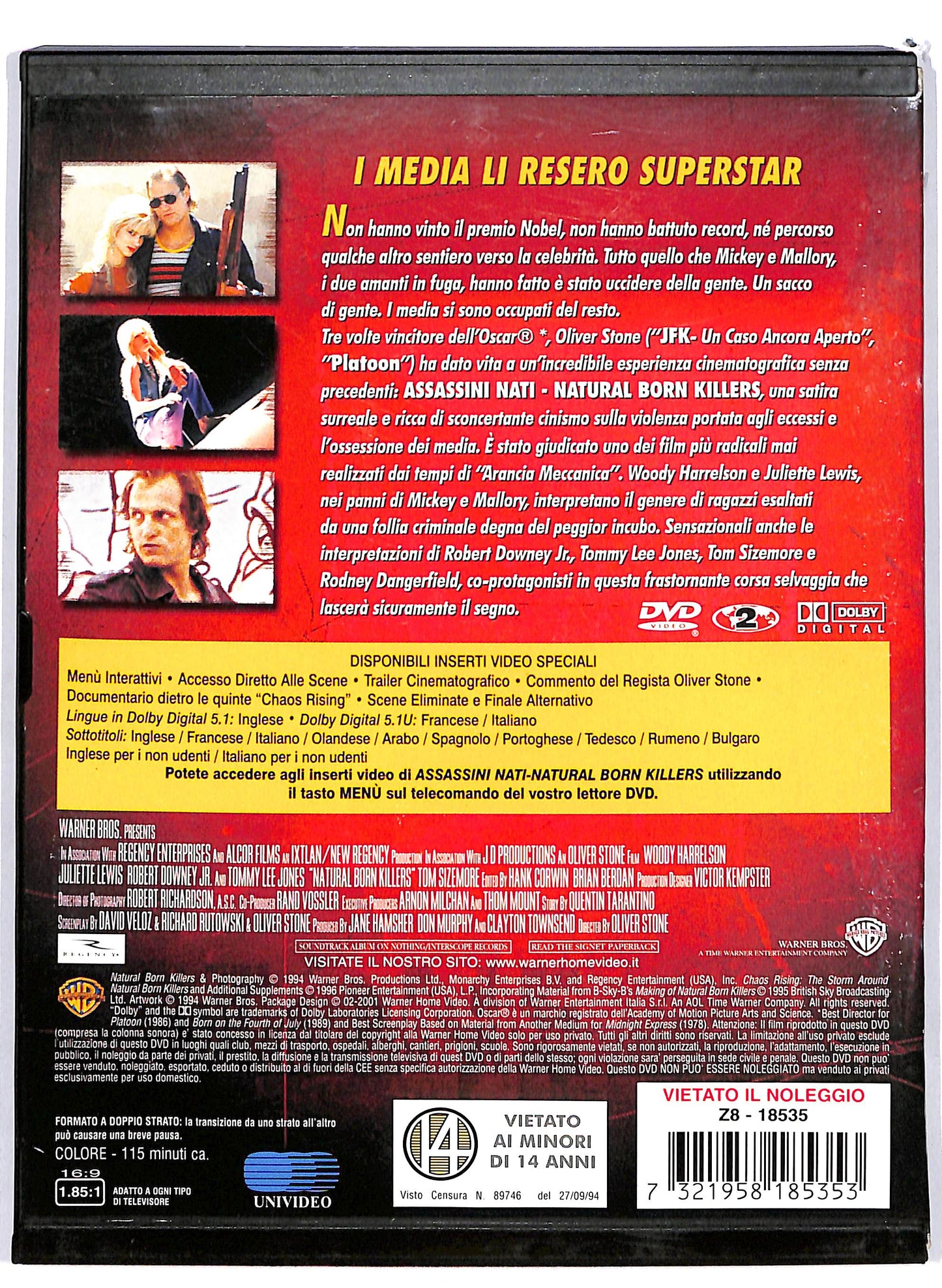 EBOND Assassini nati - Natural Born Killers SNAPPER DVD D676426