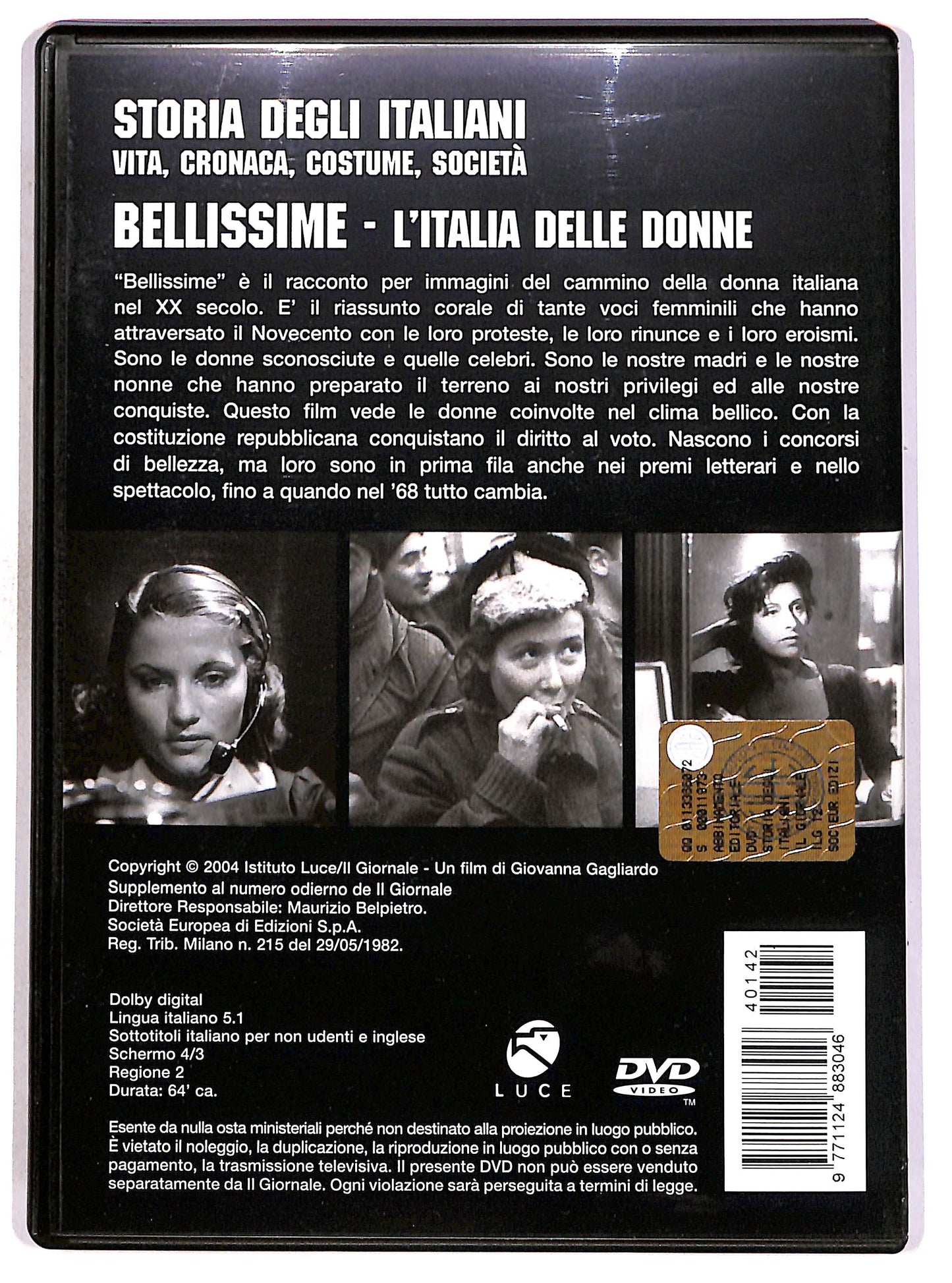 EBOND Storia degli Italiani Vol12 - Bellissime, L'italia delle donne DVD D677126