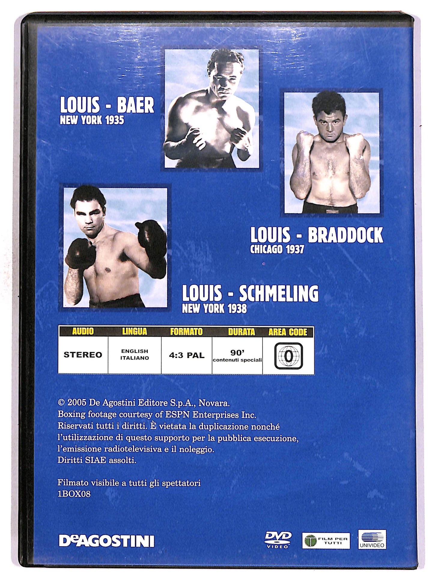 EBOND BOXE - Louis Vs Baer - Vs Braddock - Vs Schmeling EDITORIALE DVD D677450