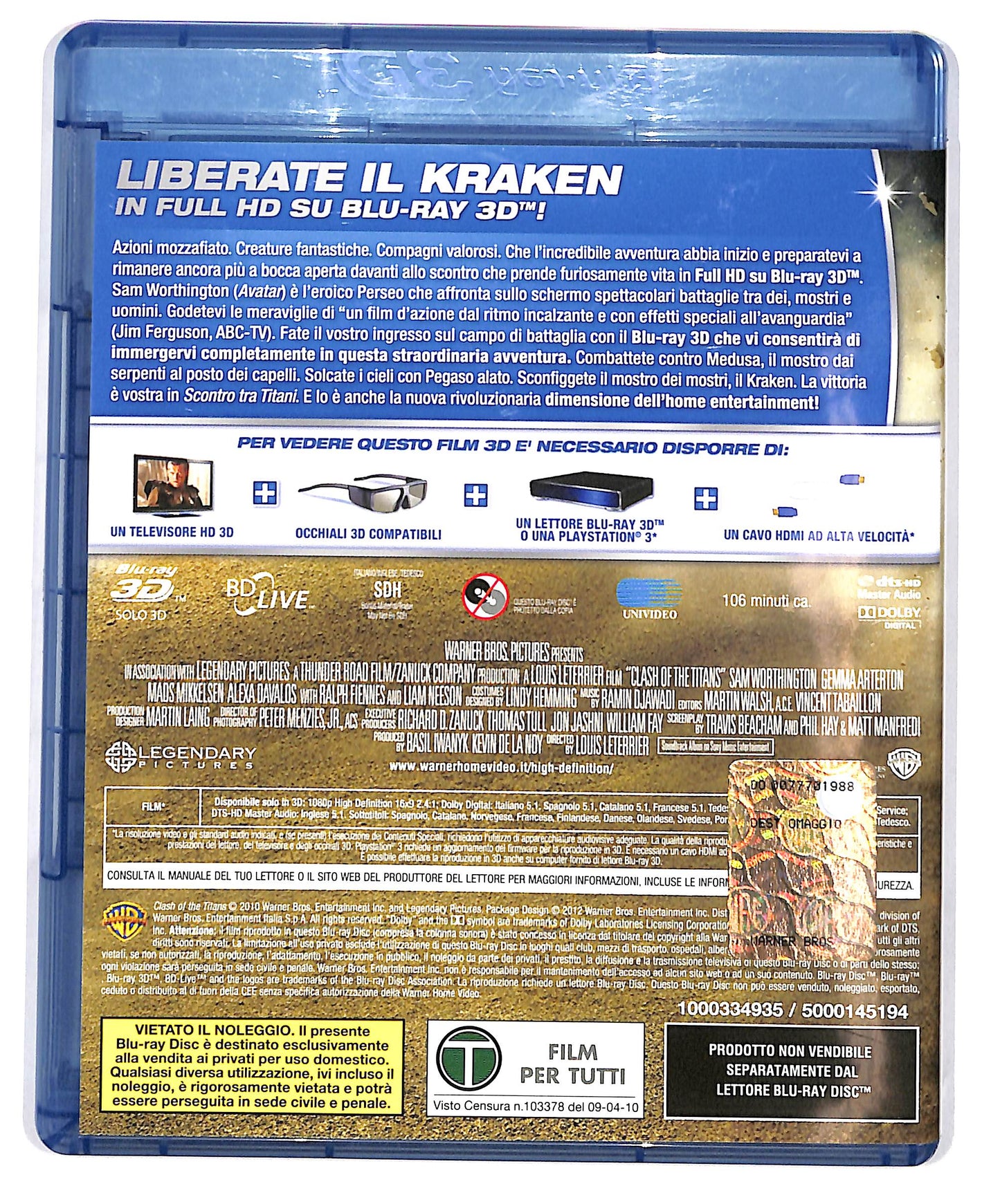 EBOND Scontro tra Titani BLURAY 3D EDITORIALE BLURAY D683404