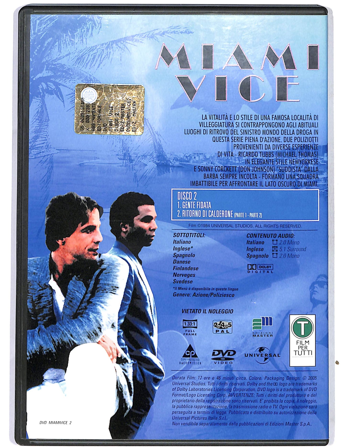 EBOND Miami Vice Stagione 1 disco 2 EDITORIALE  DVD D684437