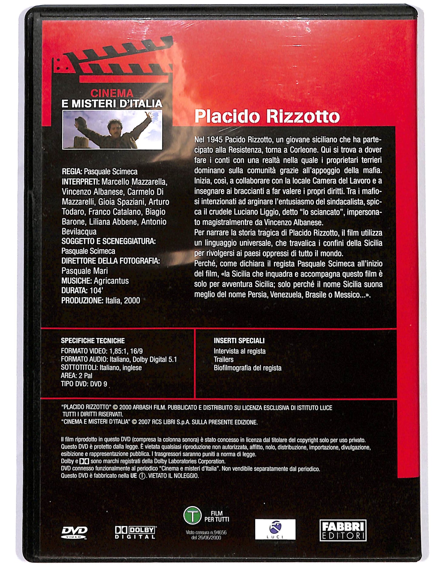 EBOND Placido Rizzotto EDITORIALE DVD D684808